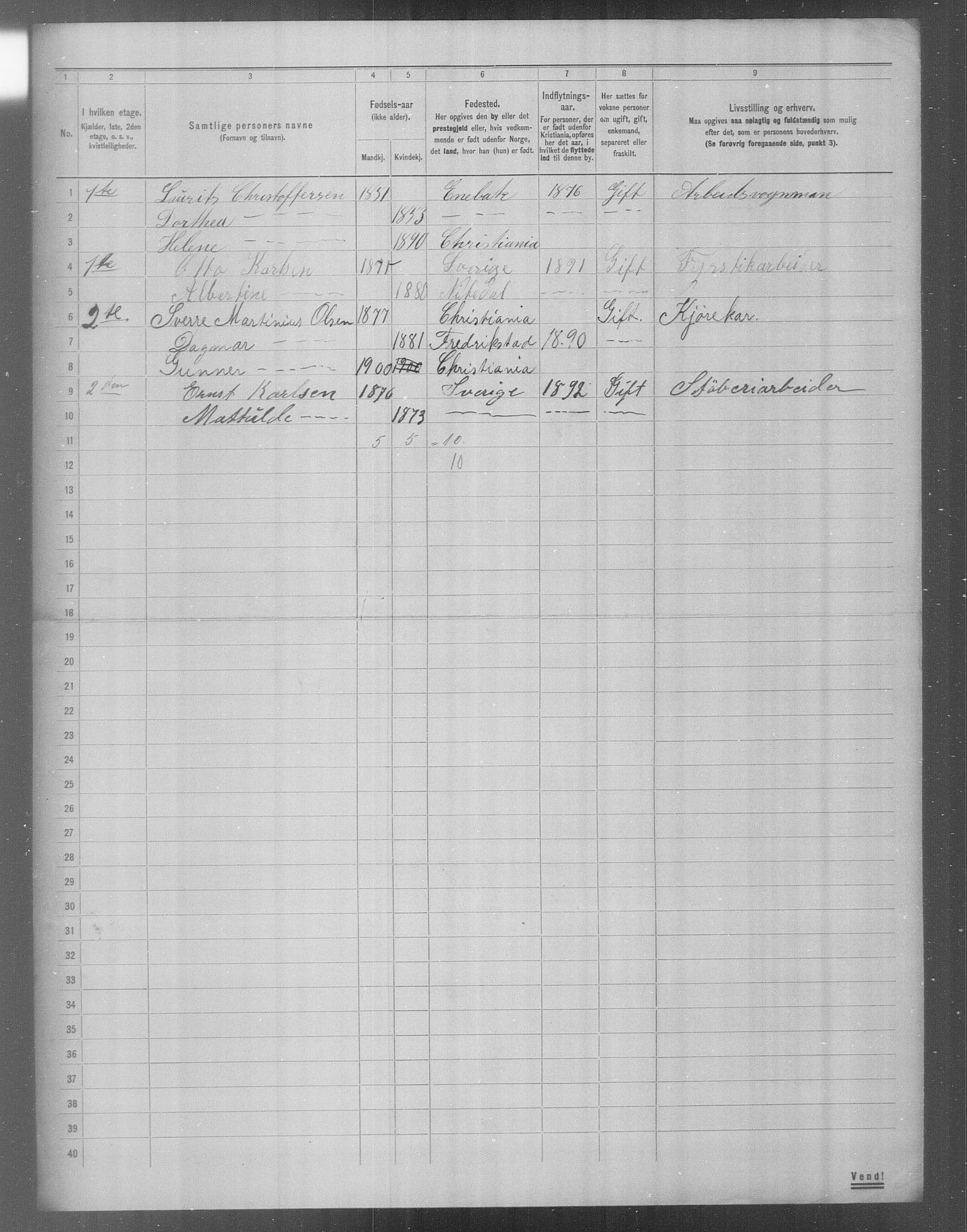 OBA, Municipal Census 1904 for Kristiania, 1904, p. 18959