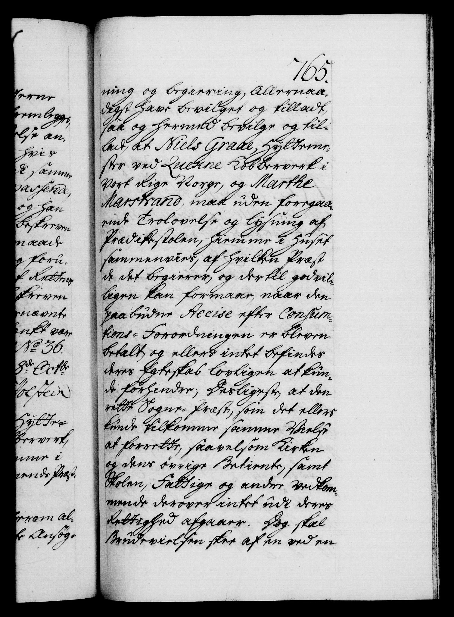 Danske Kanselli 1572-1799, RA/EA-3023/F/Fc/Fca/Fcaa/L0039: Norske registre, 1755-1756, p. 765a
