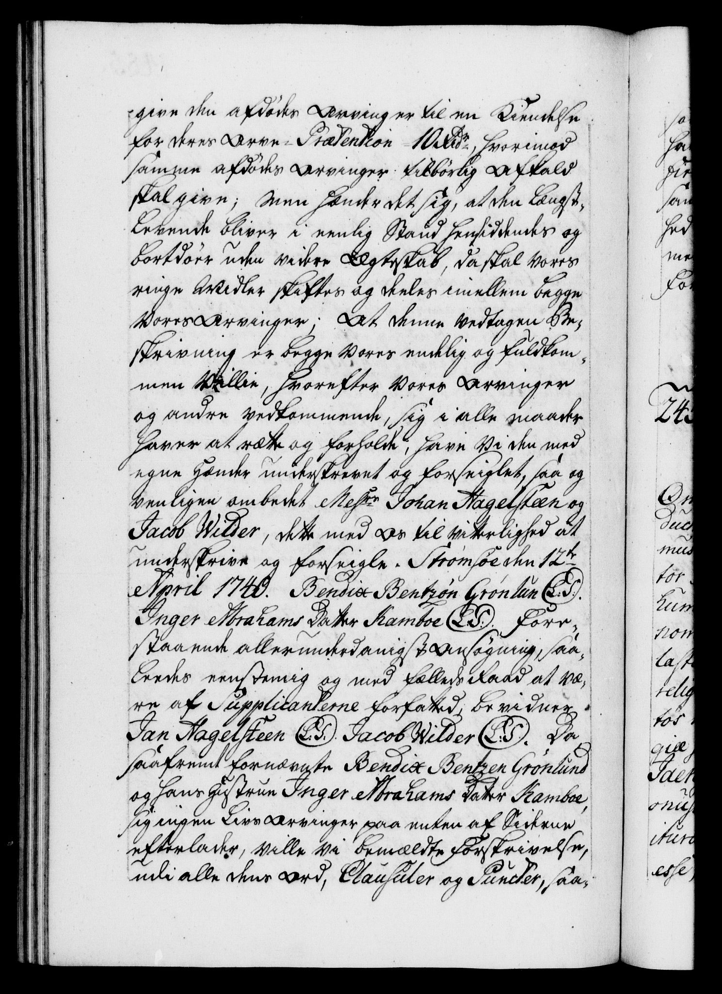 Danske Kanselli 1572-1799, AV/RA-EA-3023/F/Fc/Fca/Fcaa/L0031: Norske registre, 1739-1740, p. 485b