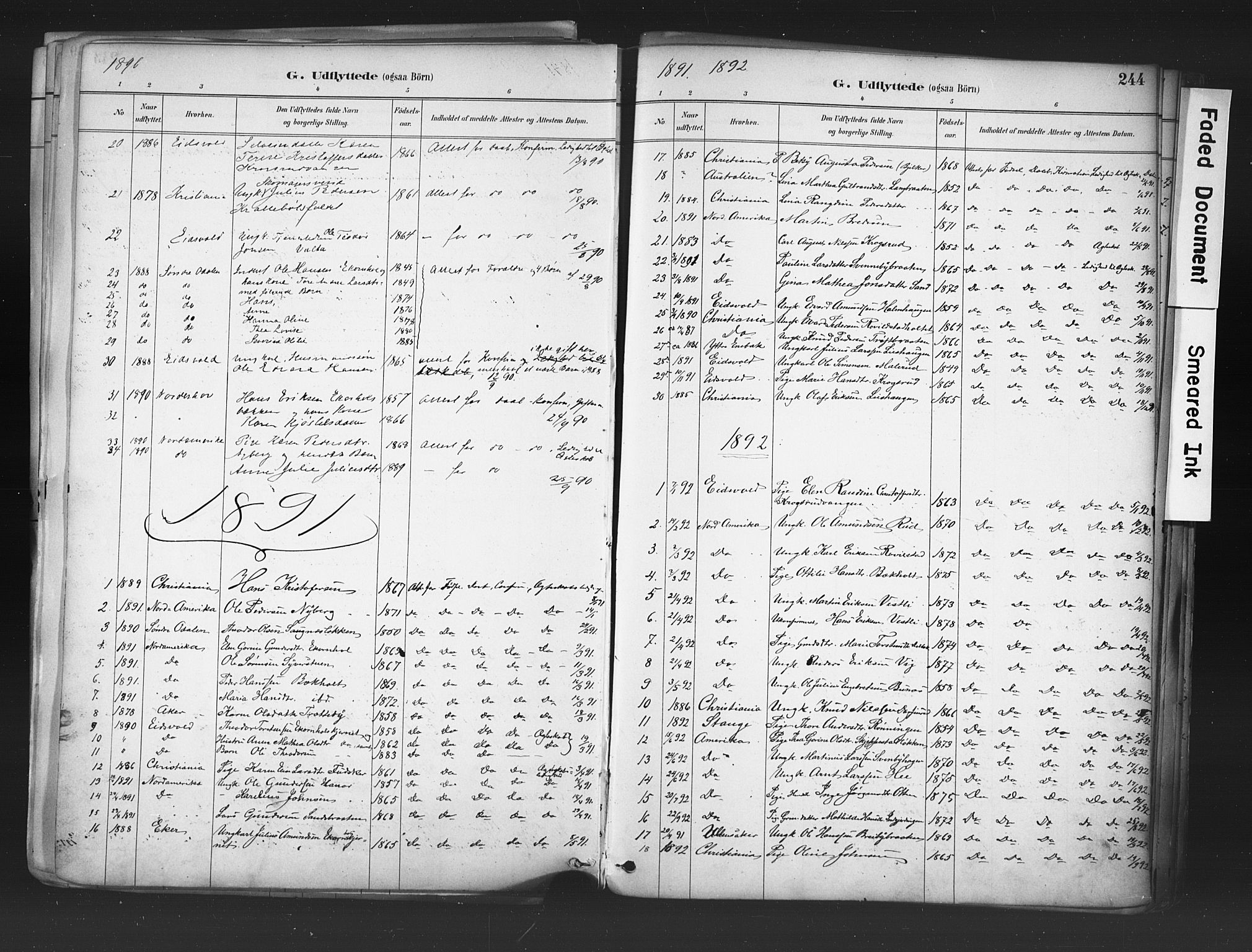 Nord-Odal prestekontor, AV/SAH-PREST-032/H/Ha/Haa/L0006: Parish register (official) no. 6, 1886-1901, p. 244