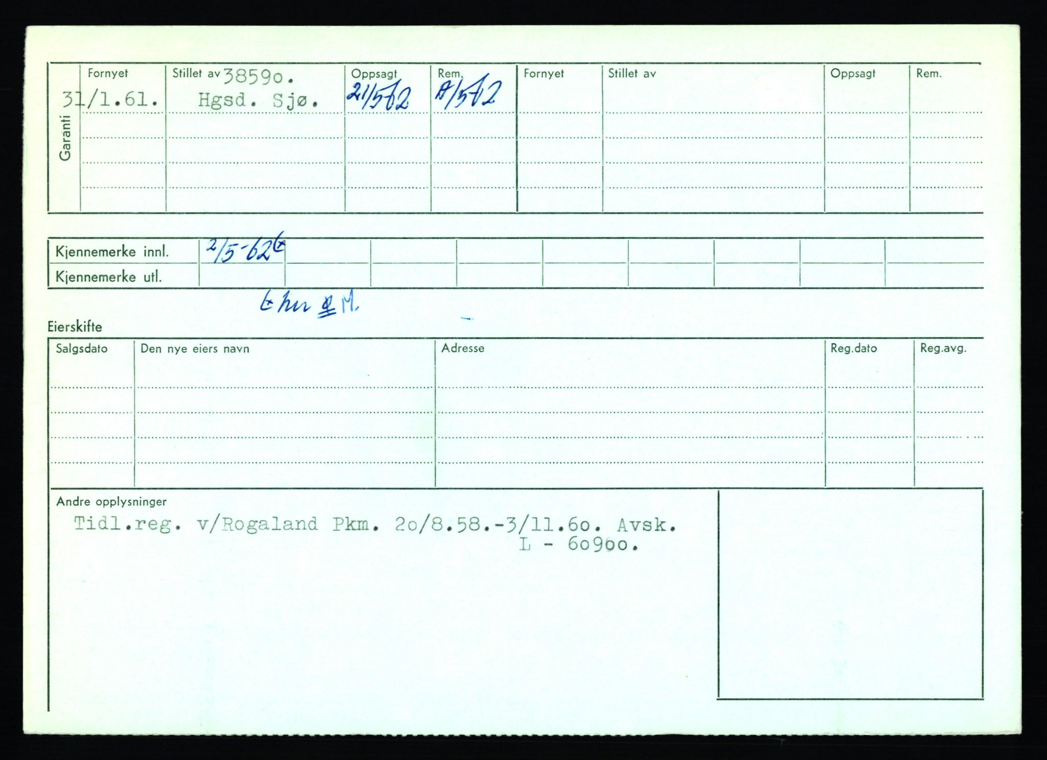 Stavanger trafikkstasjon, AV/SAST-A-101942/0/F/L0004: L-1000 - L-1349, 1930-1971, p. 1178