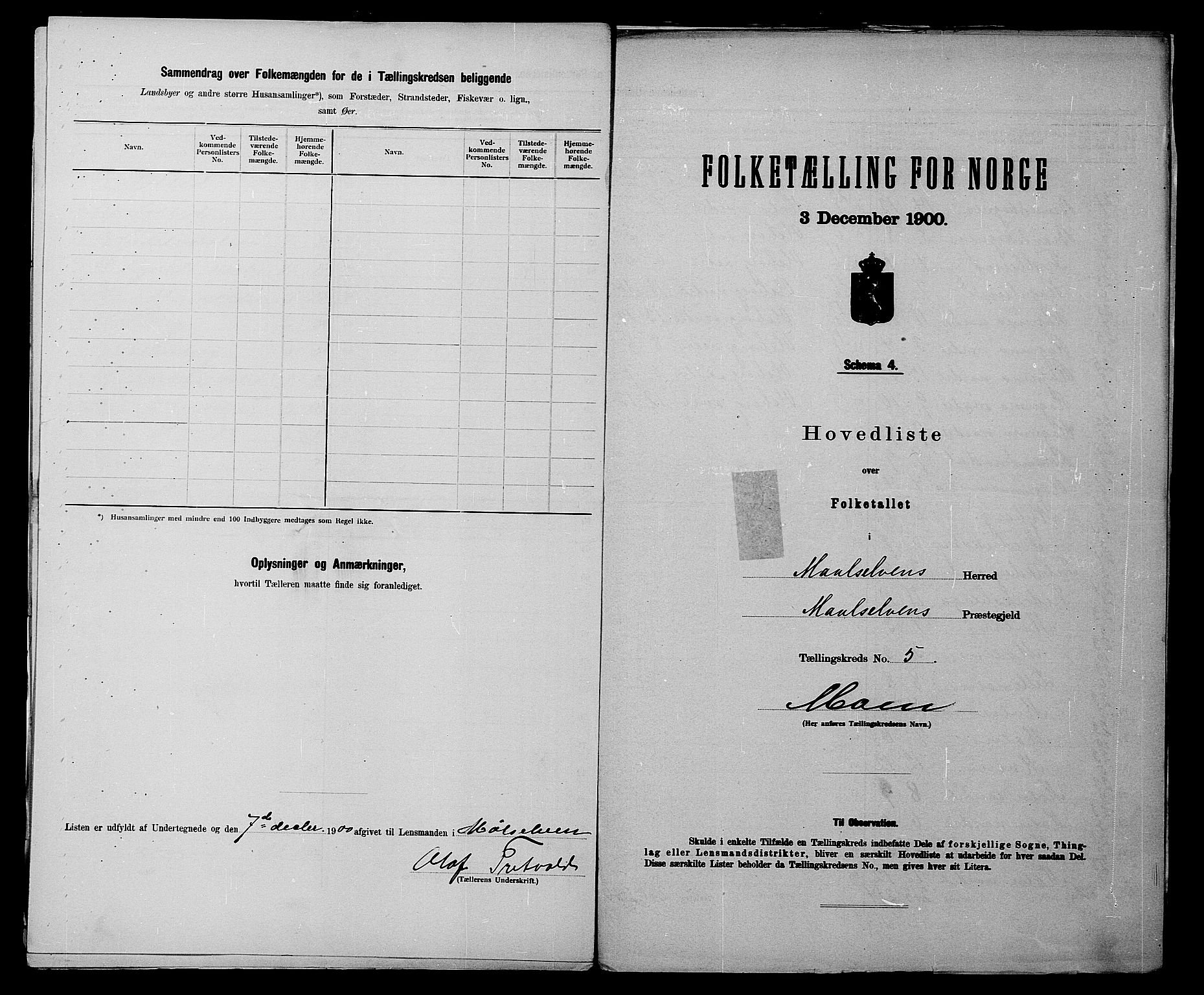 SATØ, 1900 census for Målselv, 1900, p. 12