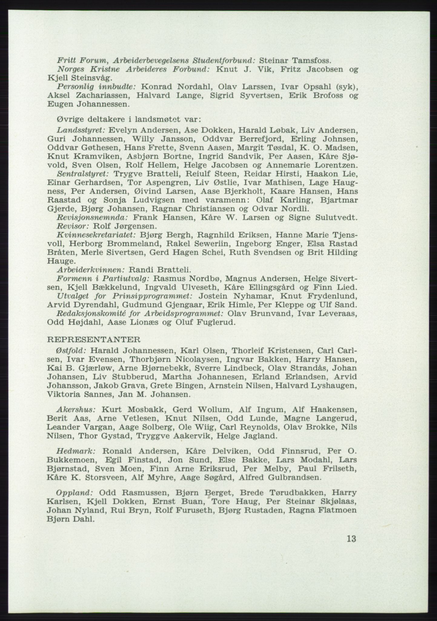 Det norske Arbeiderparti - publikasjoner, AAB/-/-/-: Protokoll over forhandlingene på det 42. ordinære landsmøte 11.-14. mai 1969 i Oslo, 1969, p. 13