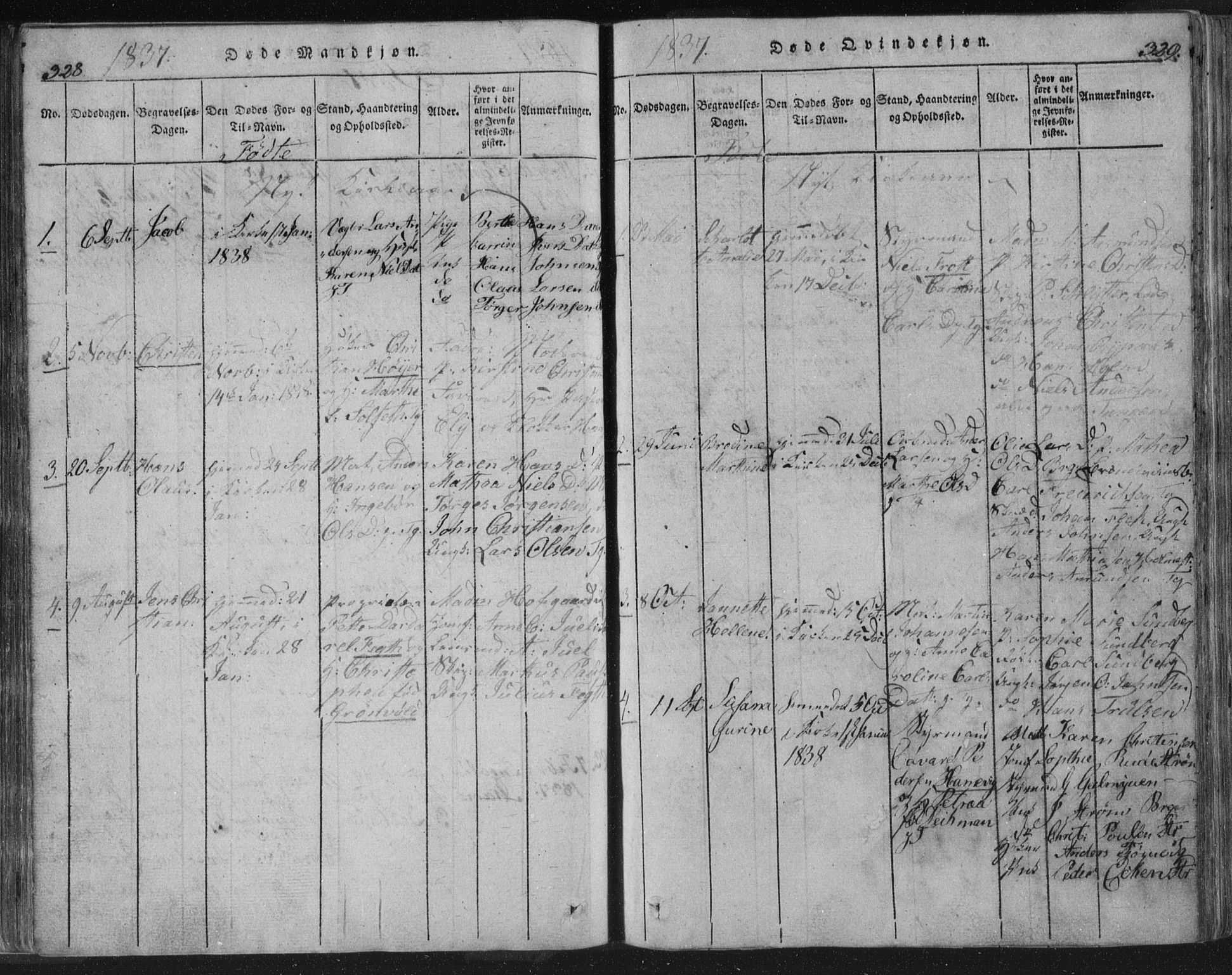 Strømsø kirkebøker, AV/SAKO-A-246/F/Fb/L0004: Parish register (official) no. II 4, 1814-1843, p. 328-329