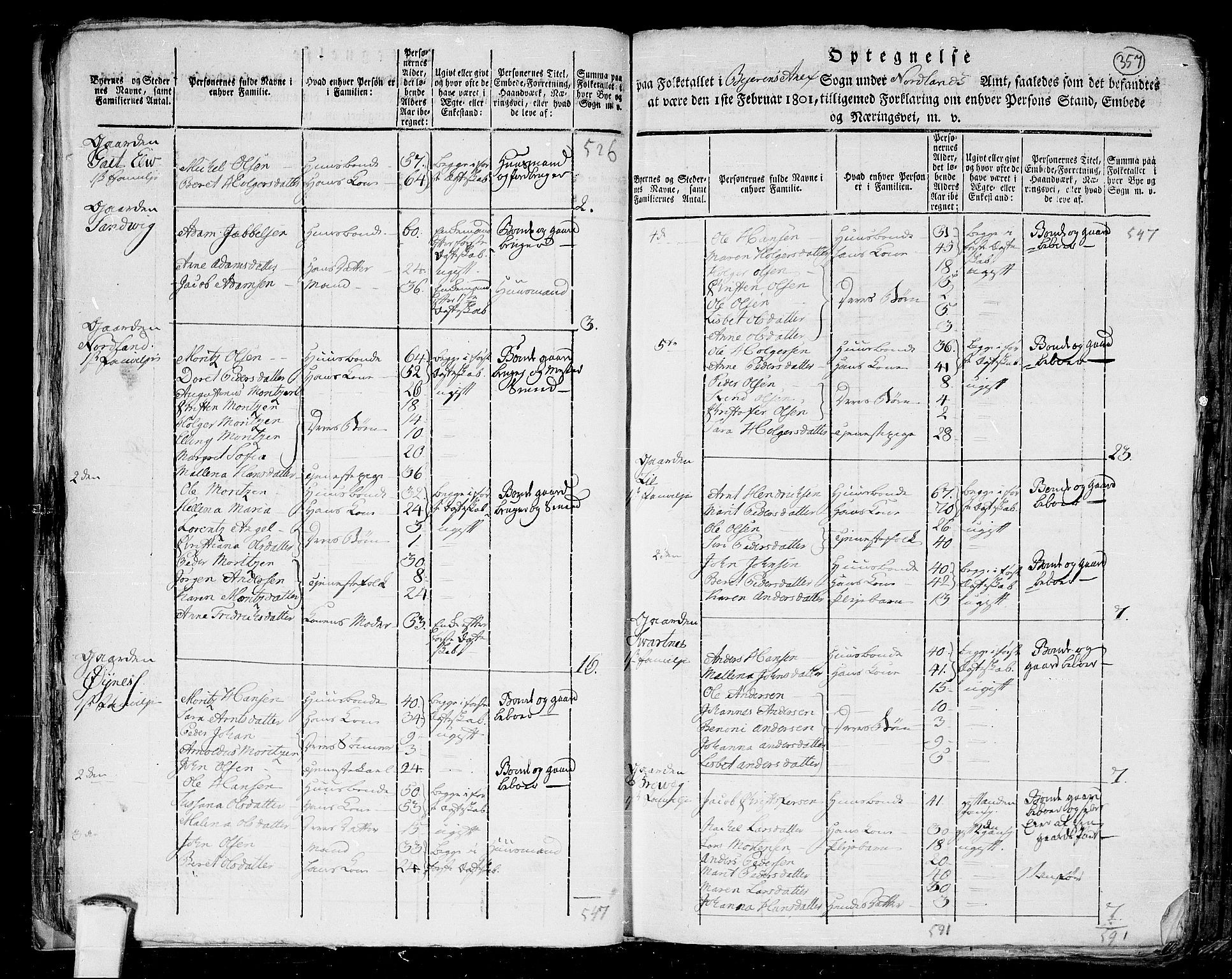 RA, 1801 census for 1838P Gildeskål, 1801, p. 356b-357a