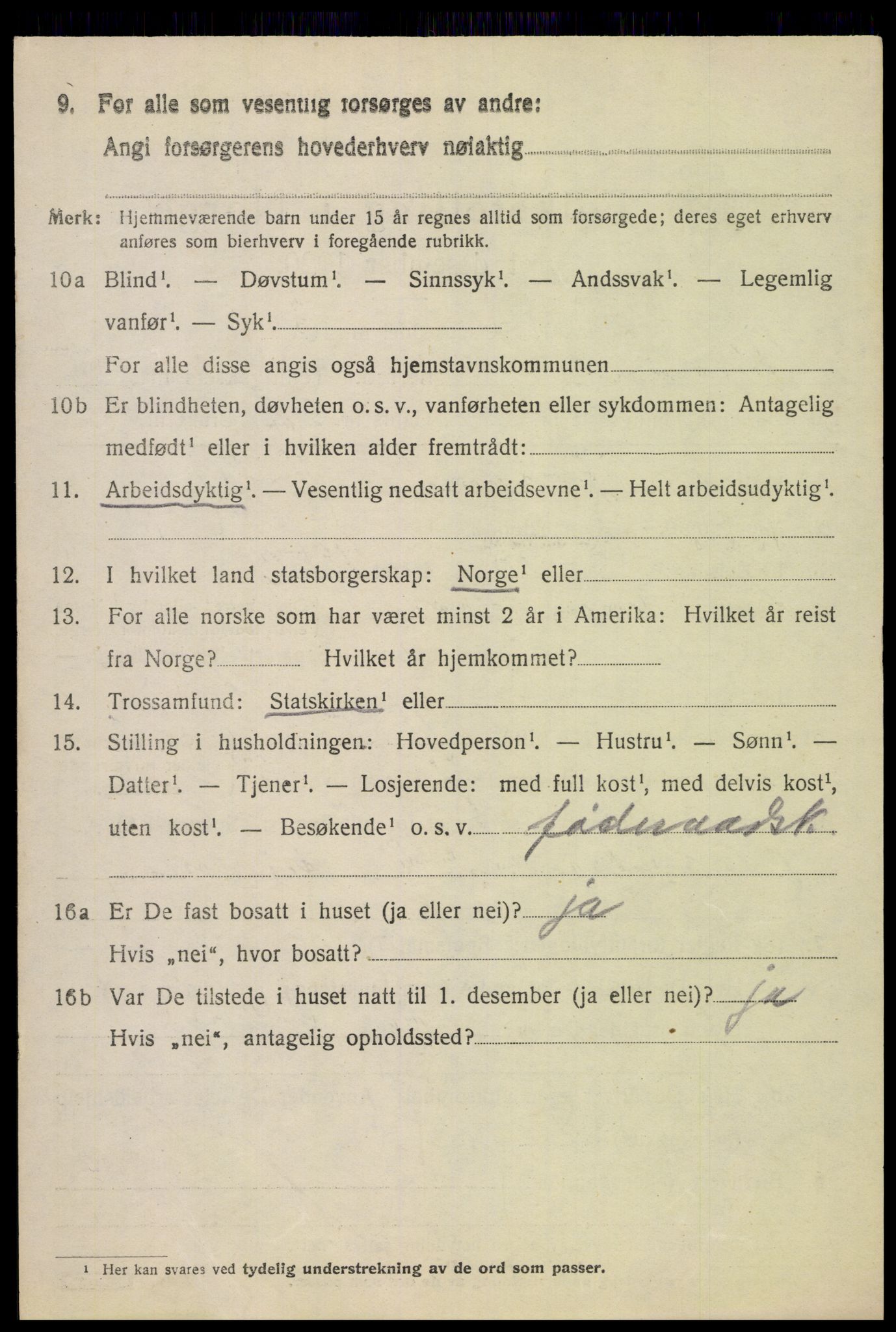 SAH, 1920 census for Vardal, 1920, p. 3070