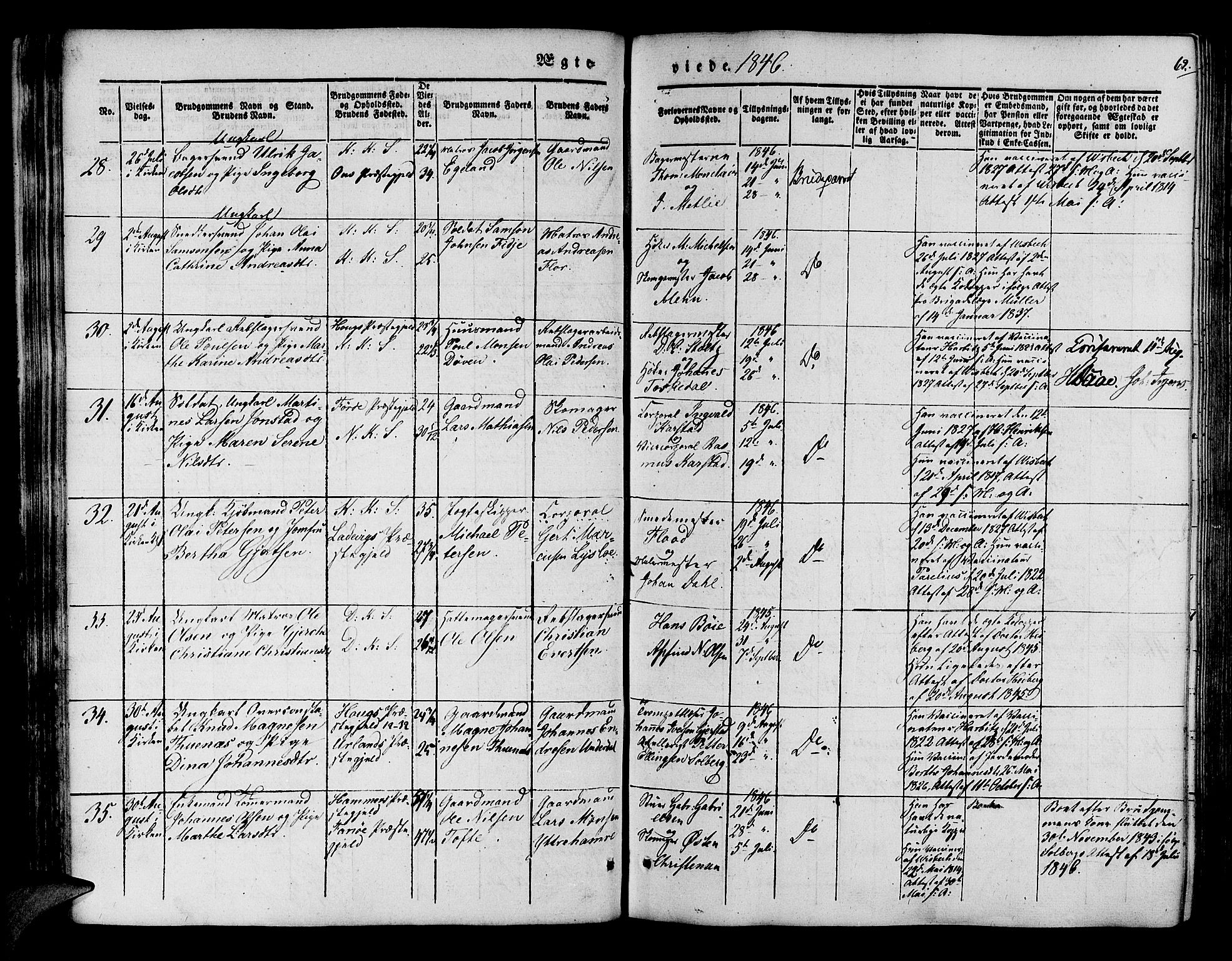 Korskirken sokneprestembete, AV/SAB-A-76101/H/Hab: Parish register (copy) no. D 1, 1840-1867, p. 62