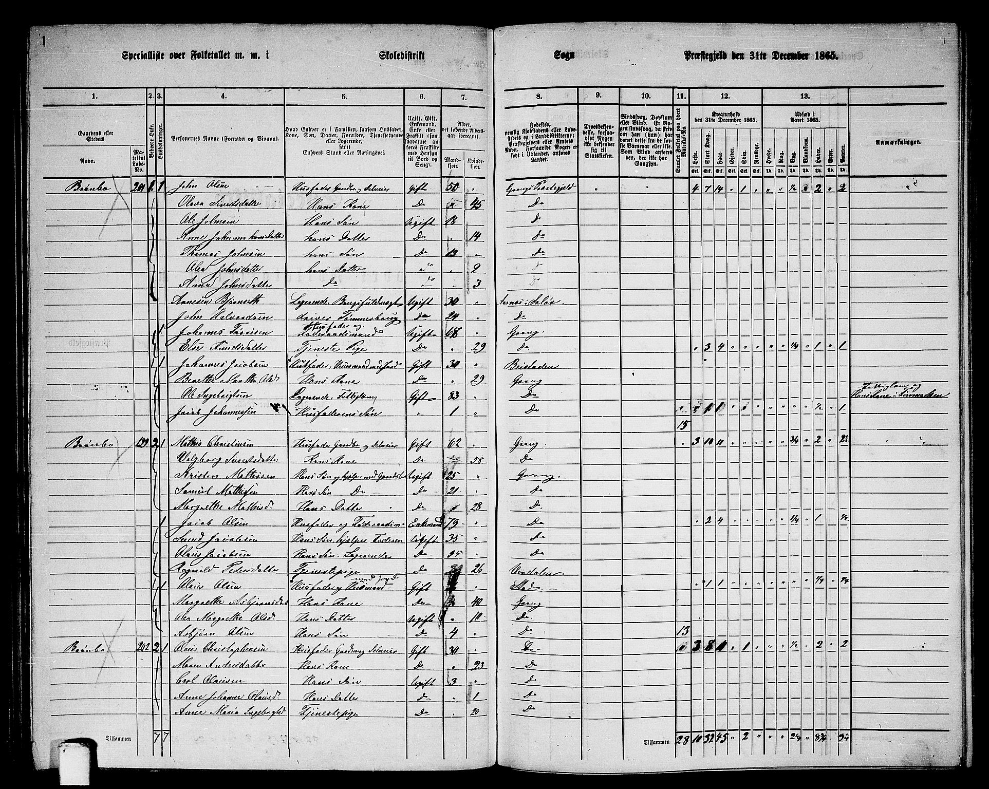 RA, 1865 census for Grong, 1865, p. 74