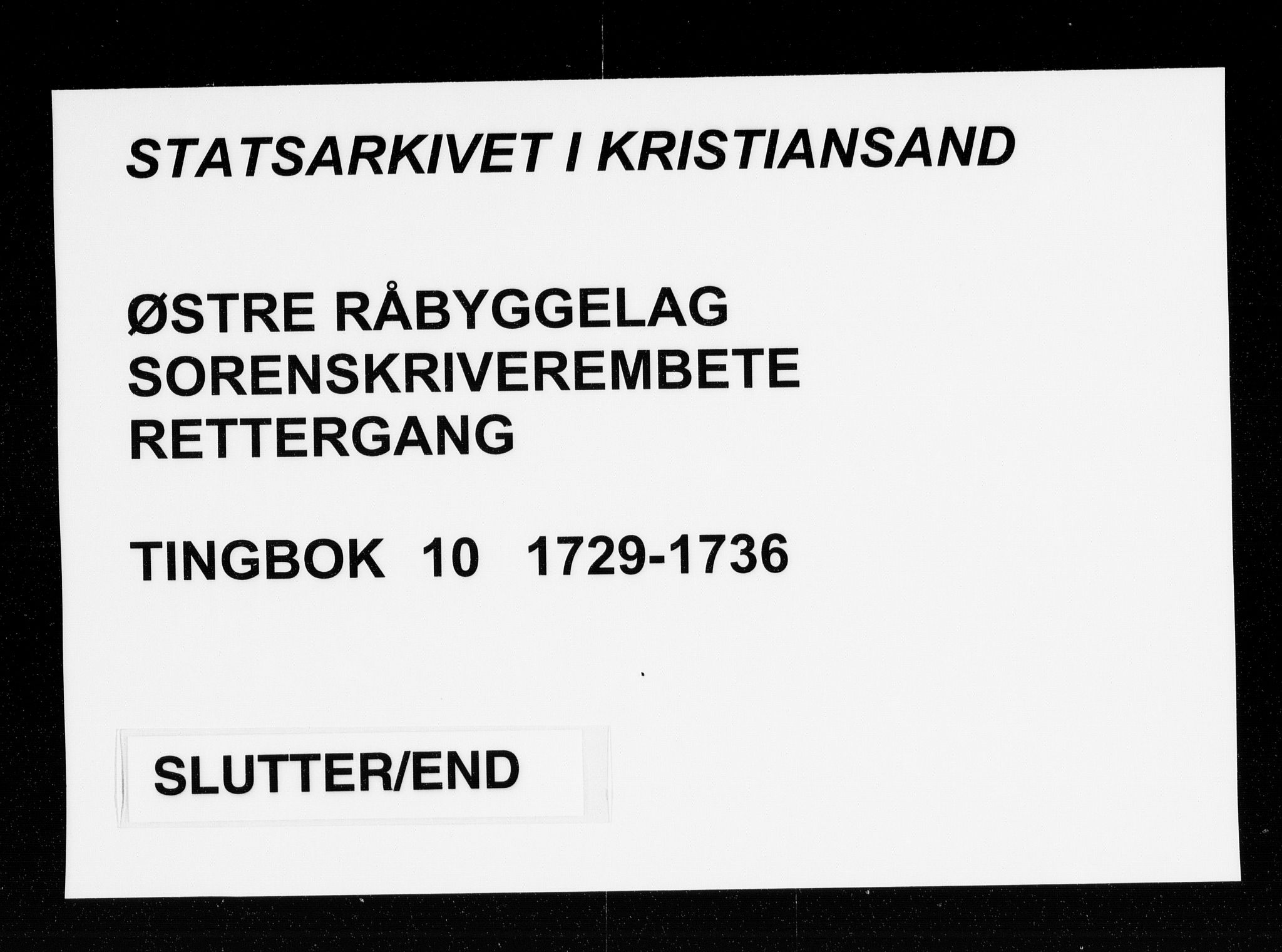 Østre Råbyggelag sorenskriveri, AV/SAK-1221-0016/F/Fa/L0011: Tingbok nr 10, 1729-1736