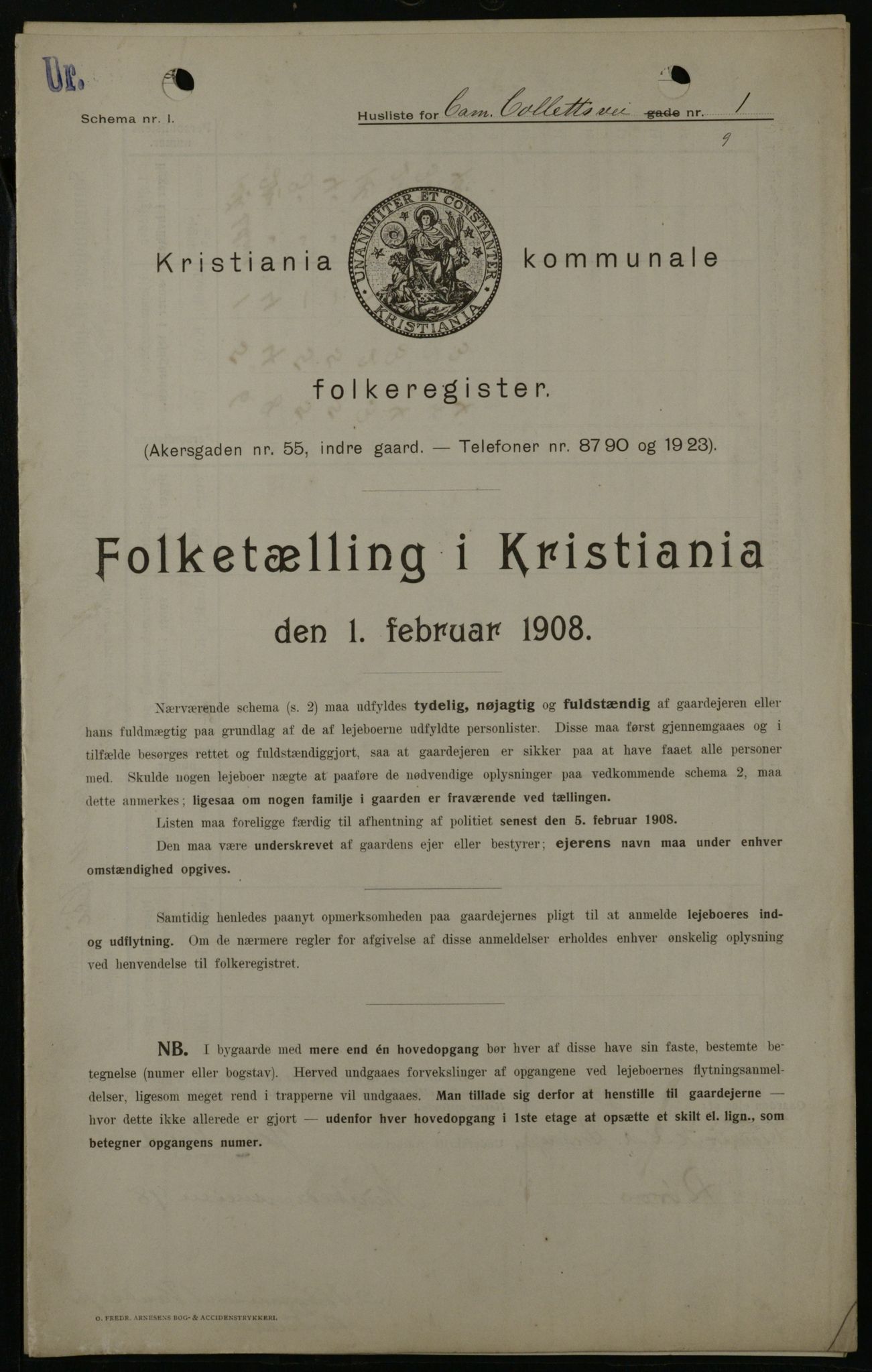 OBA, Municipal Census 1908 for Kristiania, 1908, p. 10856