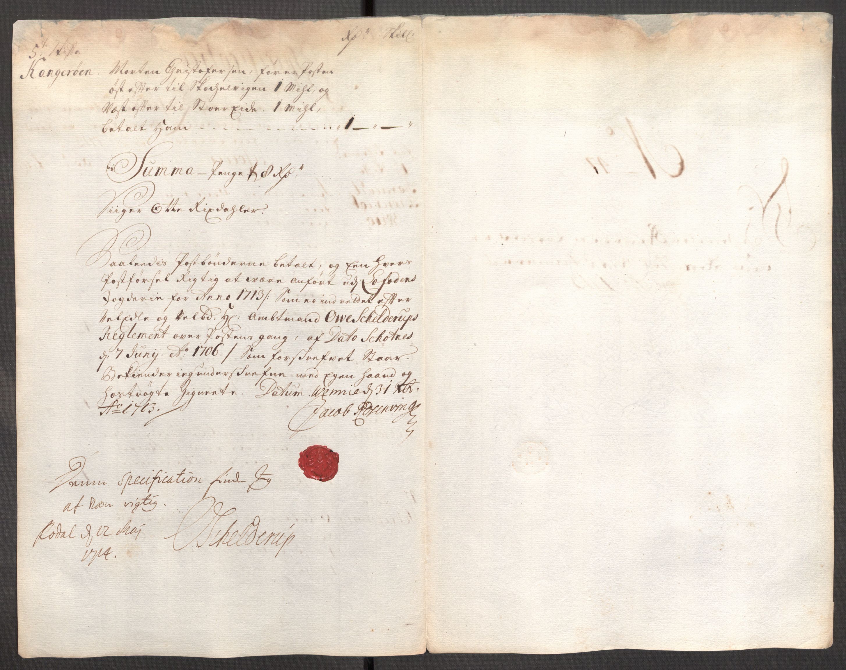 Rentekammeret inntil 1814, Reviderte regnskaper, Fogderegnskap, AV/RA-EA-4092/R67/L4679: Fogderegnskap Vesterålen, Andenes og Lofoten, 1711-1713, p. 286