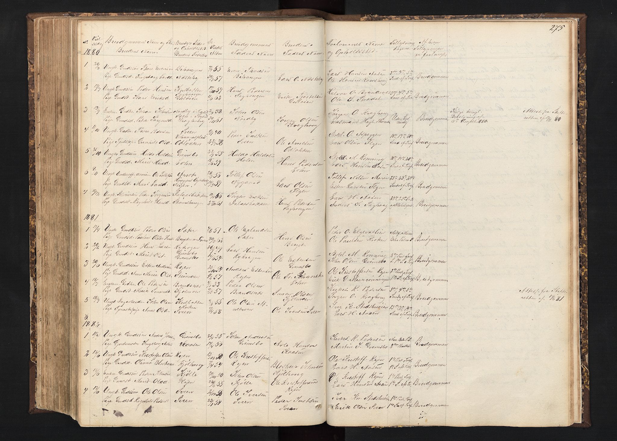 Alvdal prestekontor, AV/SAH-PREST-060/H/Ha/Hab/L0001: Parish register (copy) no. 1, 1857-1893, p. 275