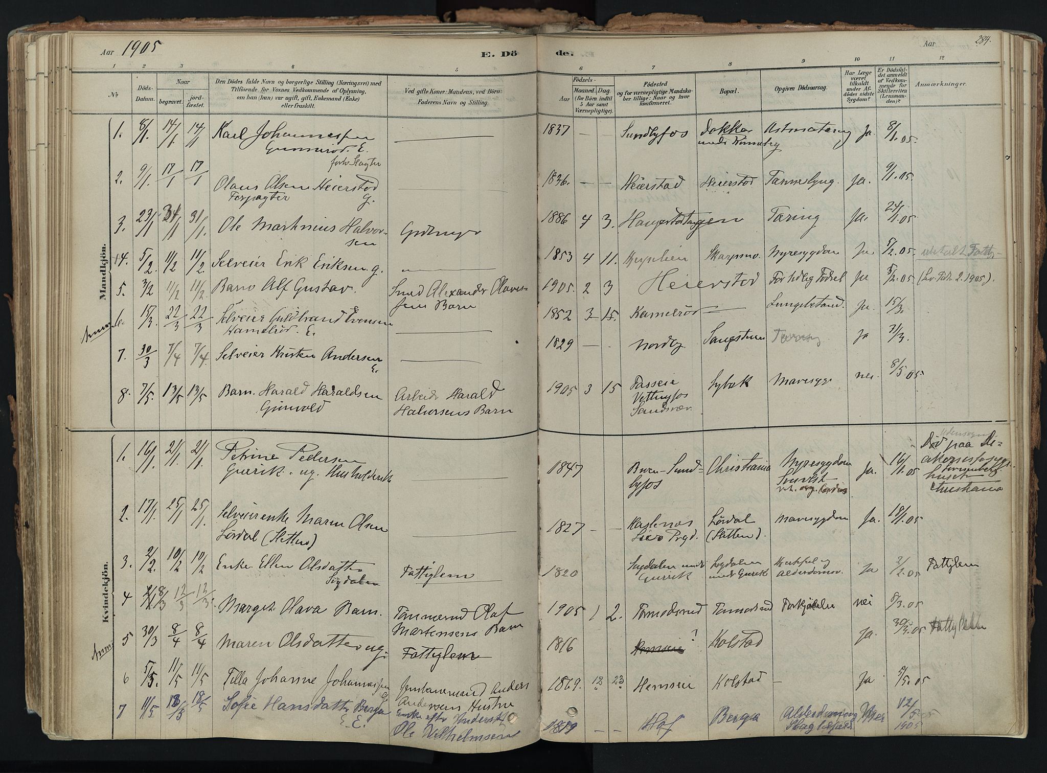 Hof kirkebøker, AV/SAKO-A-64/F/Fa/L0007: Parish register (official) no. I 7, 1878-1940, p. 284