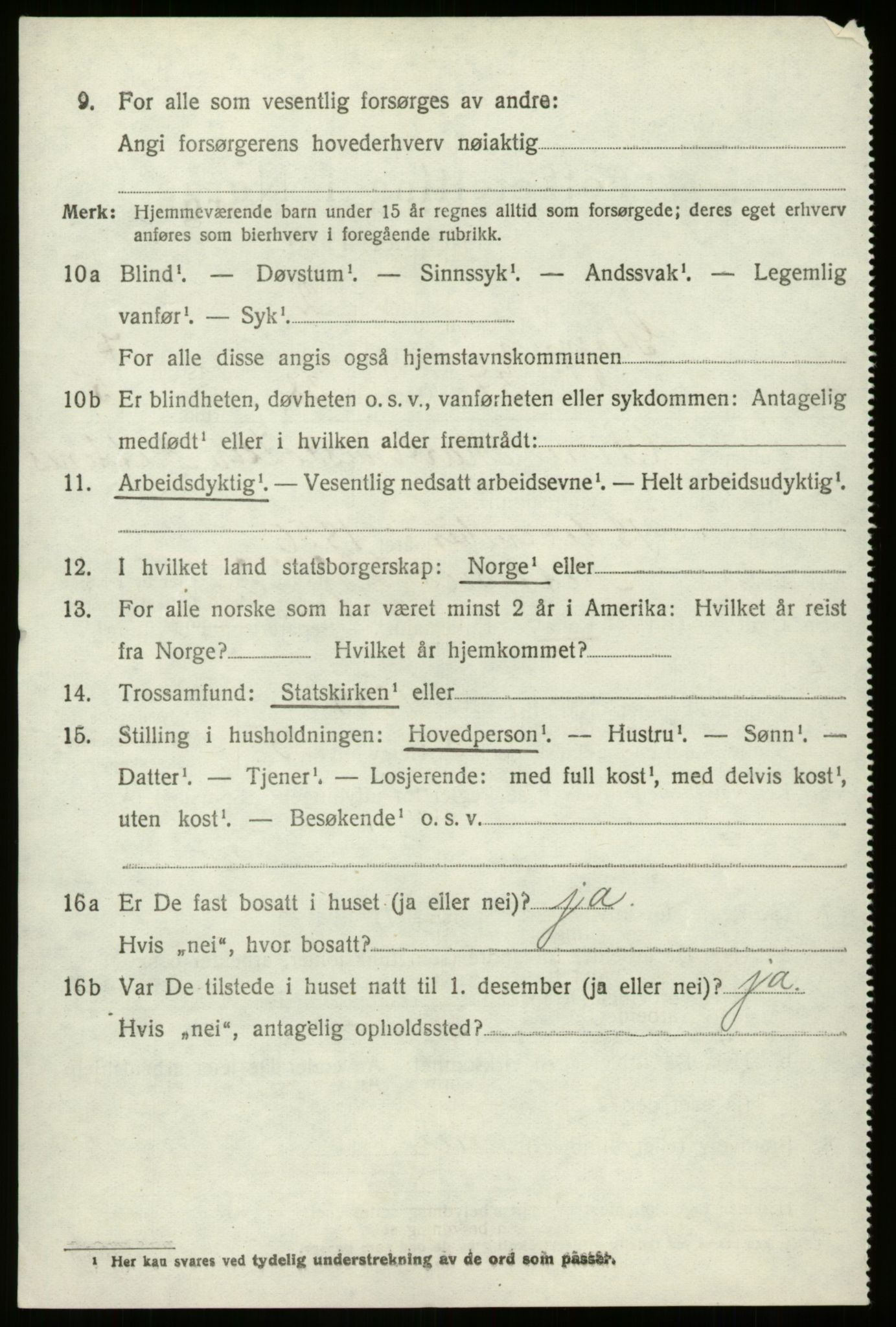 SAB, 1920 census for Gloppen, 1920, p. 4545