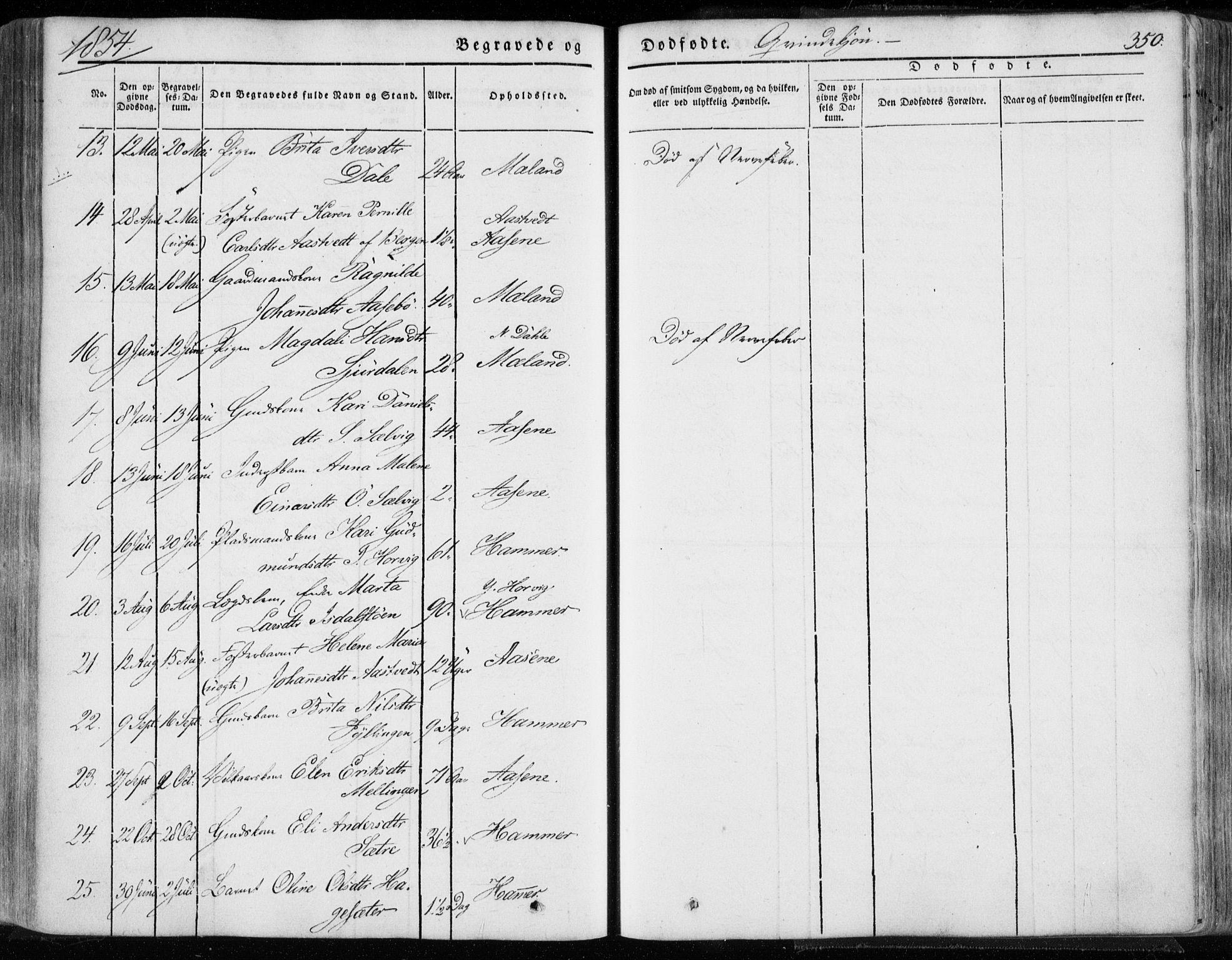 Hamre sokneprestembete, AV/SAB-A-75501/H/Ha/Haa/Haaa/L0013: Parish register (official) no. A 13, 1846-1857, p. 350