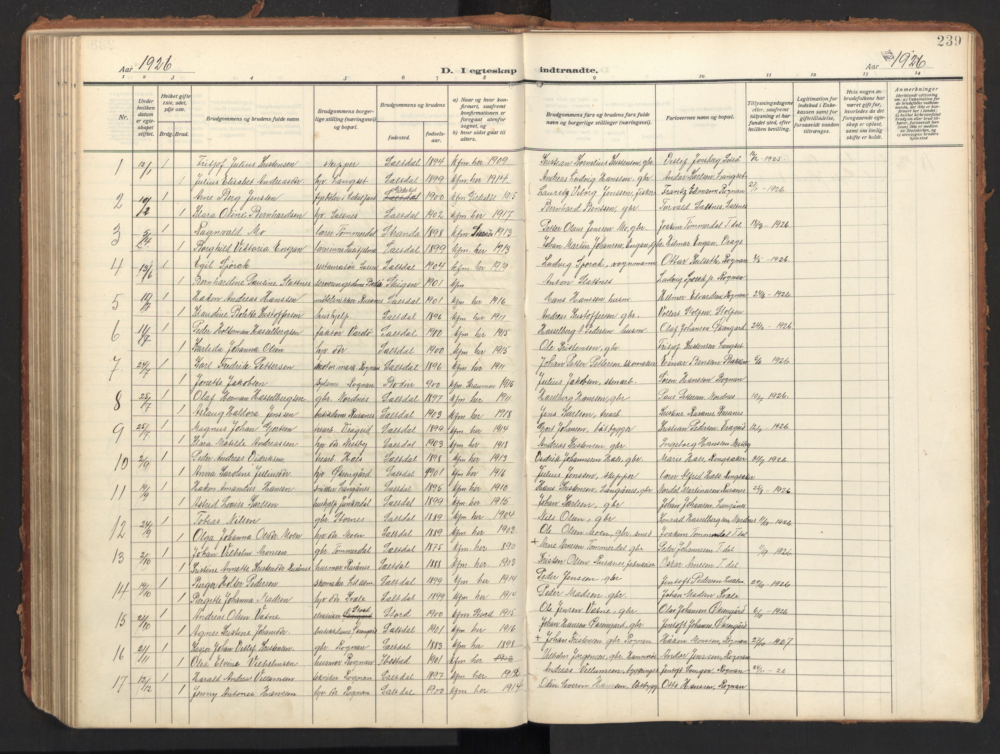 Ministerialprotokoller, klokkerbøker og fødselsregistre - Nordland, SAT/A-1459/847/L0683: Parish register (copy) no. 847C11, 1908-1929, p. 239
