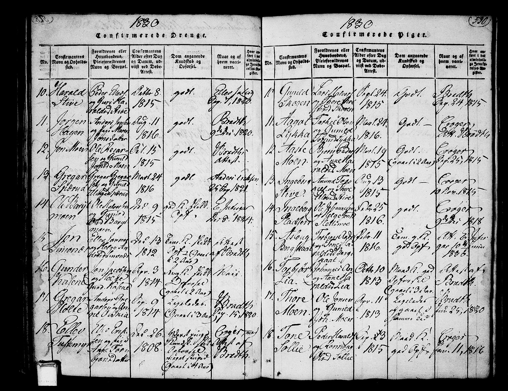 Heddal kirkebøker, SAKO/A-268/F/Fa/L0005: Parish register (official) no. I 5, 1814-1837, p. 529-530