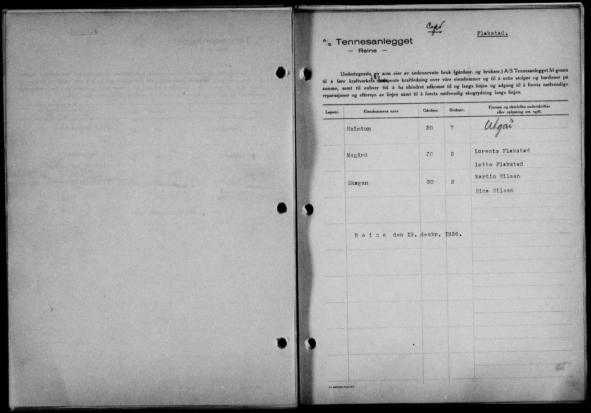 Lofoten sorenskriveri, SAT/A-0017/1/2/2C/L0001a: Mortgage book no. 1a, 1936-1937, Diary no: : 2354/1936