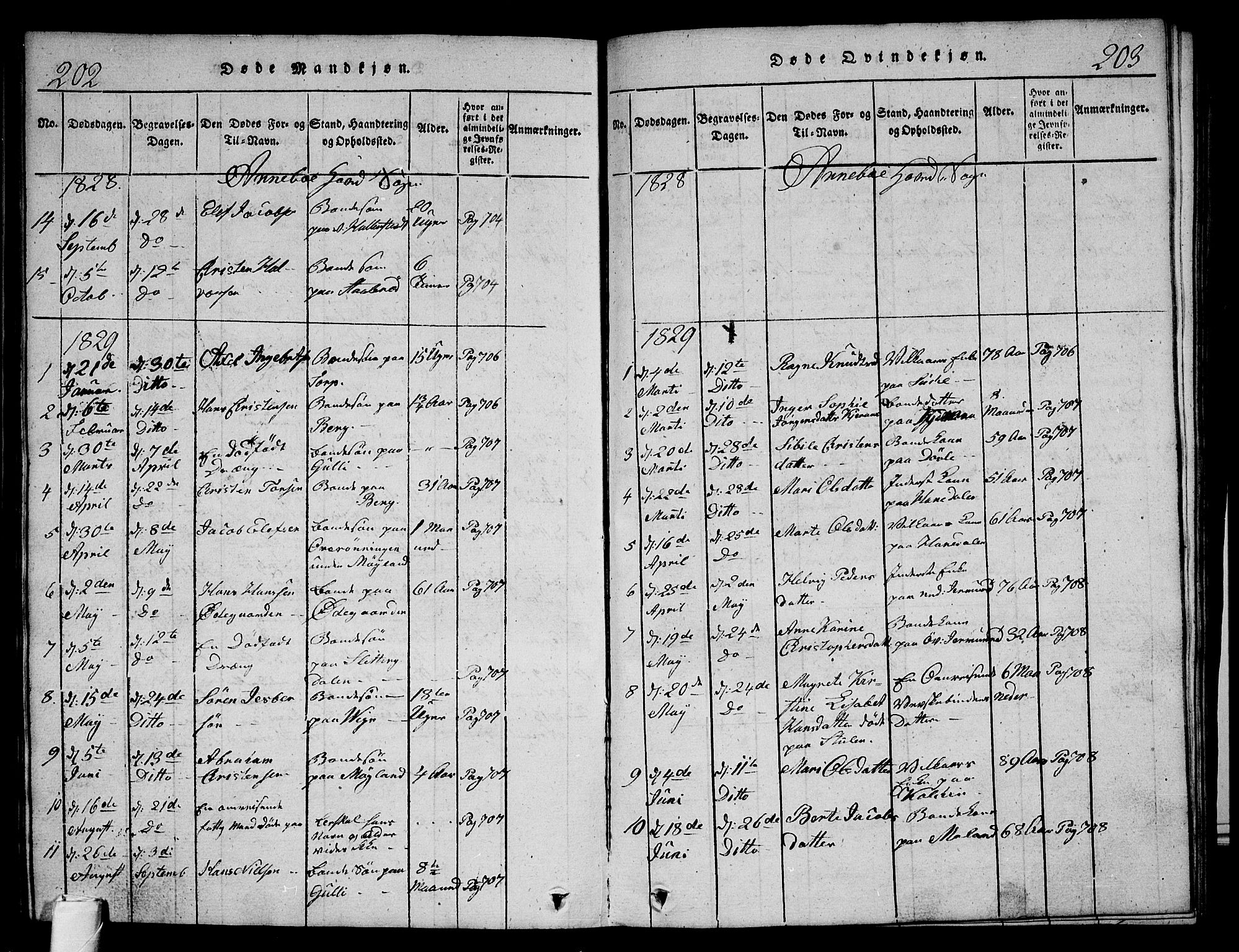 Andebu kirkebøker, SAKO/A-336/G/Ga/L0002: Parish register (copy) no. I 2 /1, 1823-1832, p. 202-203