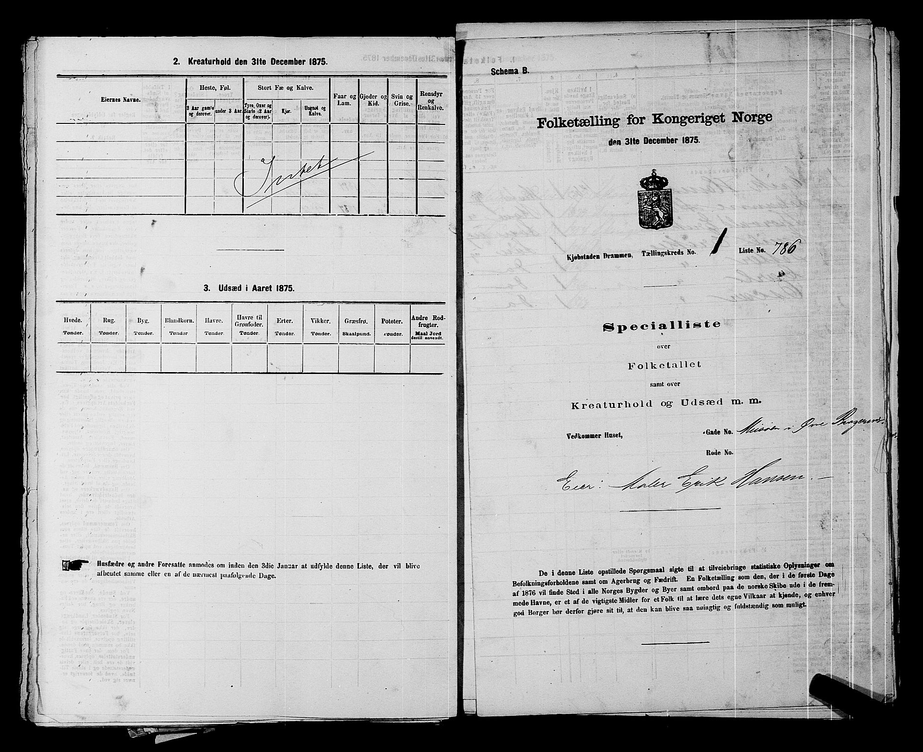 SAKO, 1875 census for 0602 Drammen, 1875, p. 156