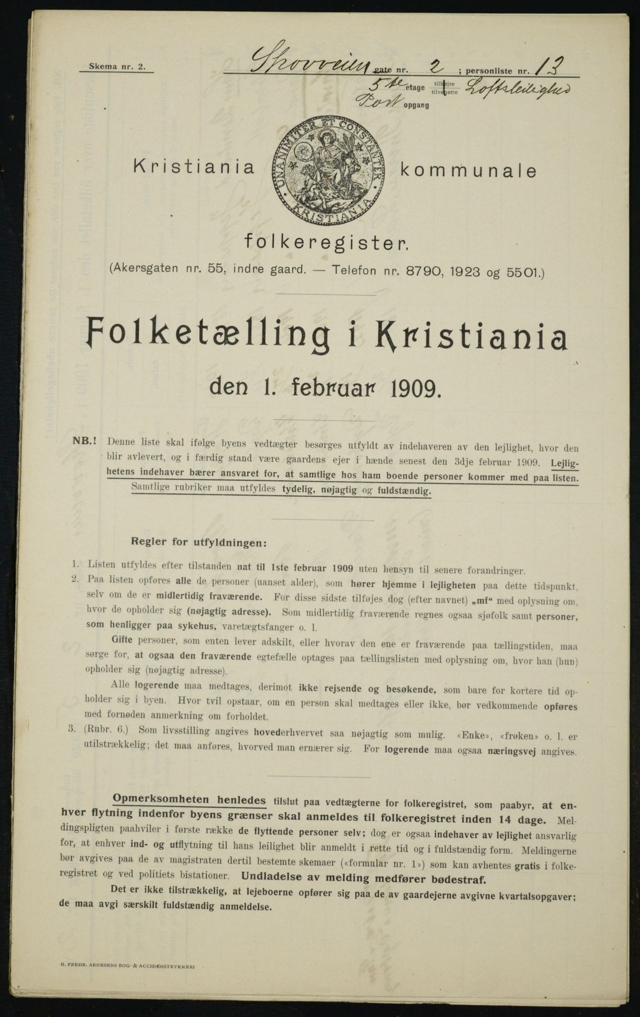 OBA, Municipal Census 1909 for Kristiania, 1909, p. 87424