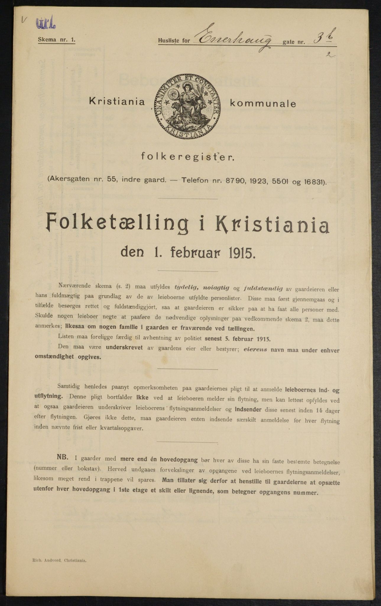 OBA, Municipal Census 1915 for Kristiania, 1915, p. 21083