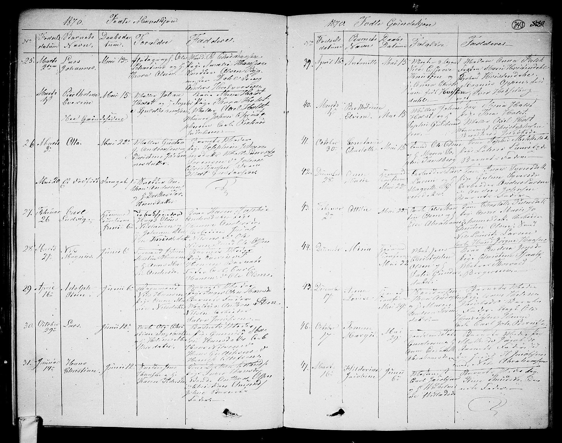 Larvik kirkebøker, AV/SAKO-A-352/G/Ga/L0003a: Parish register (copy) no. I 3A, 1830-1870, p. 343