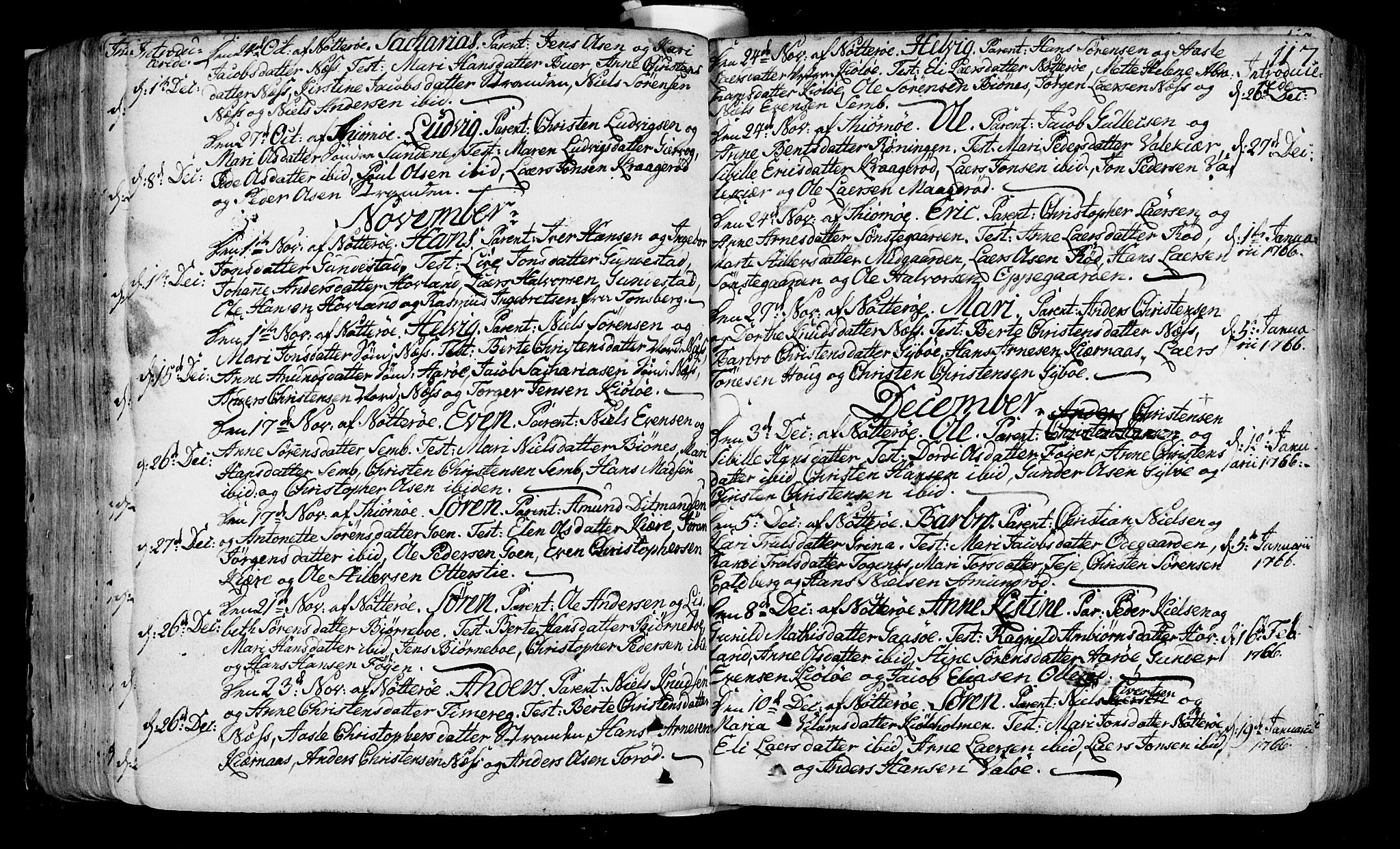 Nøtterøy kirkebøker, SAKO/A-354/F/Fa/L0002: Parish register (official) no. I 2, 1738-1790, p. 117