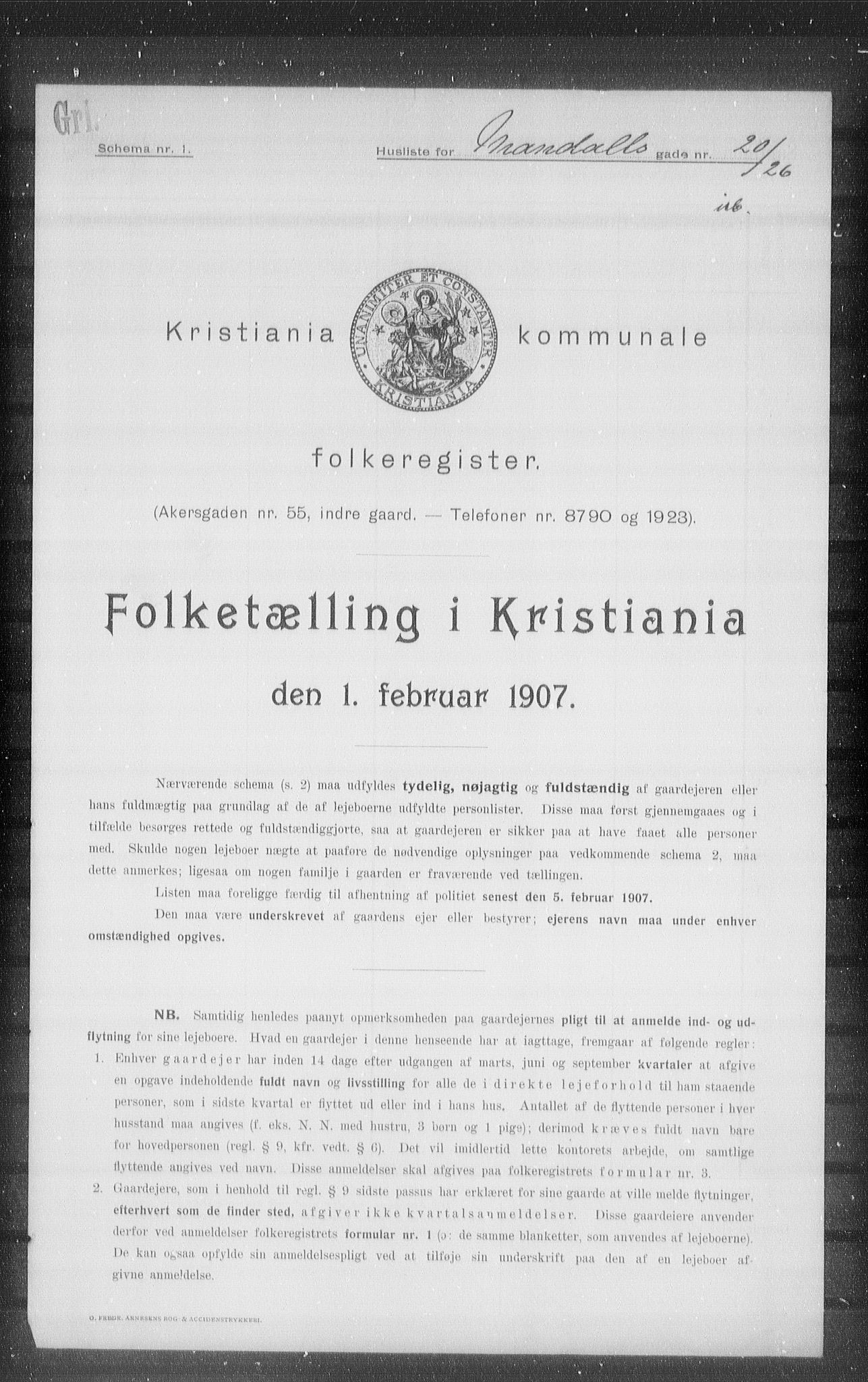 OBA, Municipal Census 1907 for Kristiania, 1907, p. 30797