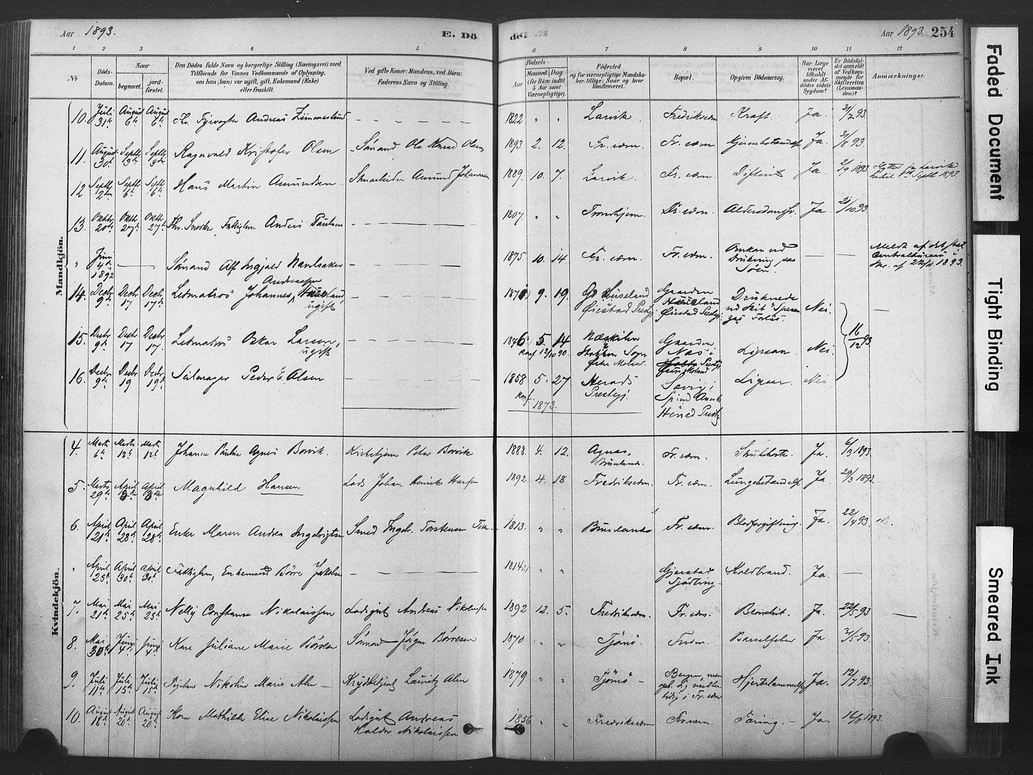 Stavern kirkebøker, AV/SAKO-A-318/F/Fa/L0008: Parish register (official) no. 8, 1878-1905, p. 254