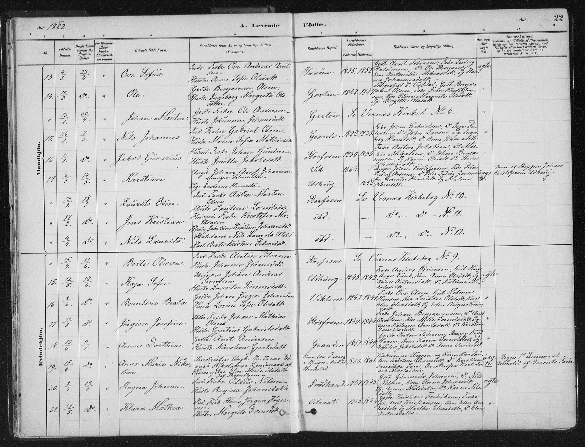 Ministerialprotokoller, klokkerbøker og fødselsregistre - Sør-Trøndelag, AV/SAT-A-1456/659/L0739: Parish register (official) no. 659A09, 1879-1893, p. 22