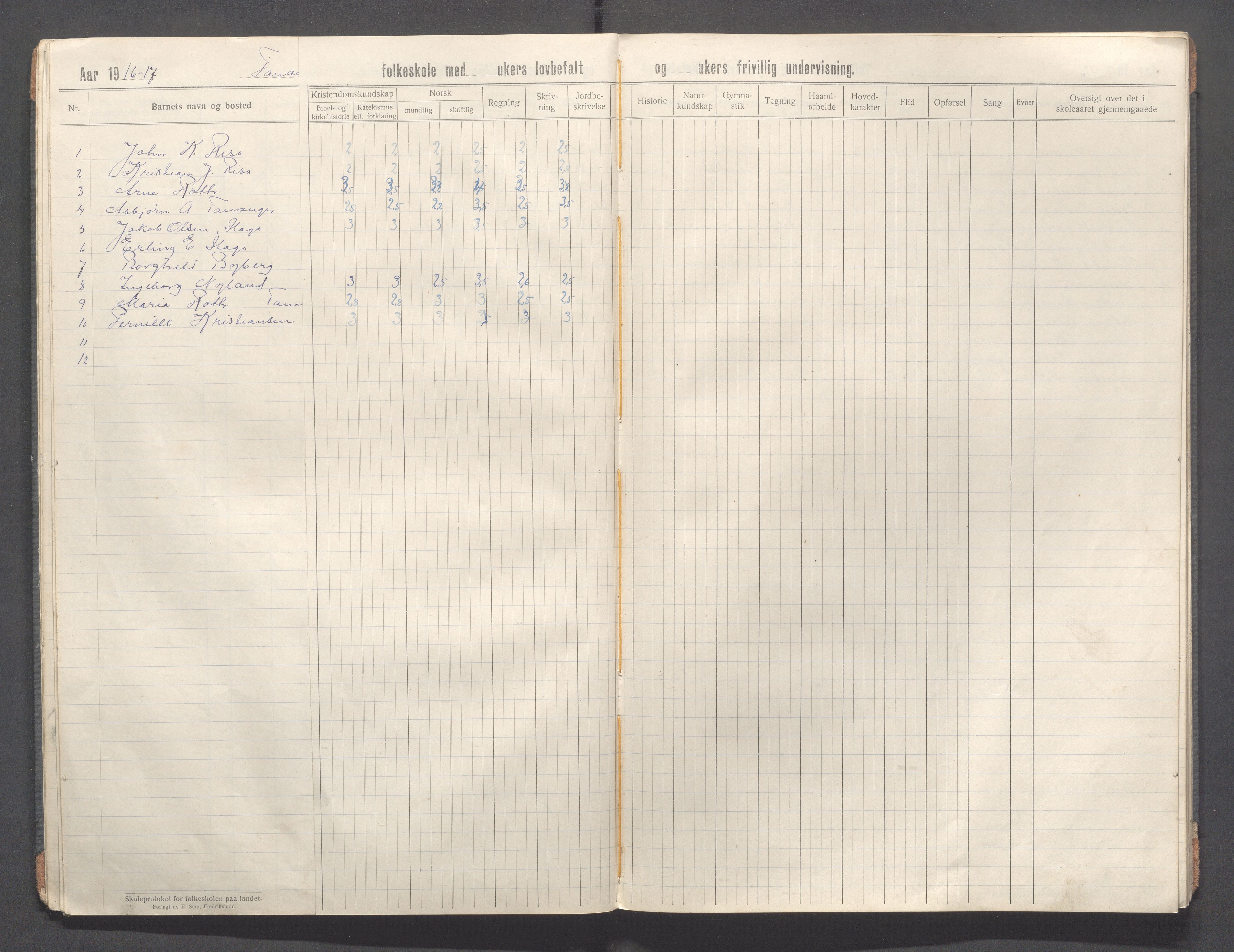 Håland kommune - Tananger skole, IKAR/K-102443/F/L0006: Skoleprotokoll, 1915-1920, p. 14