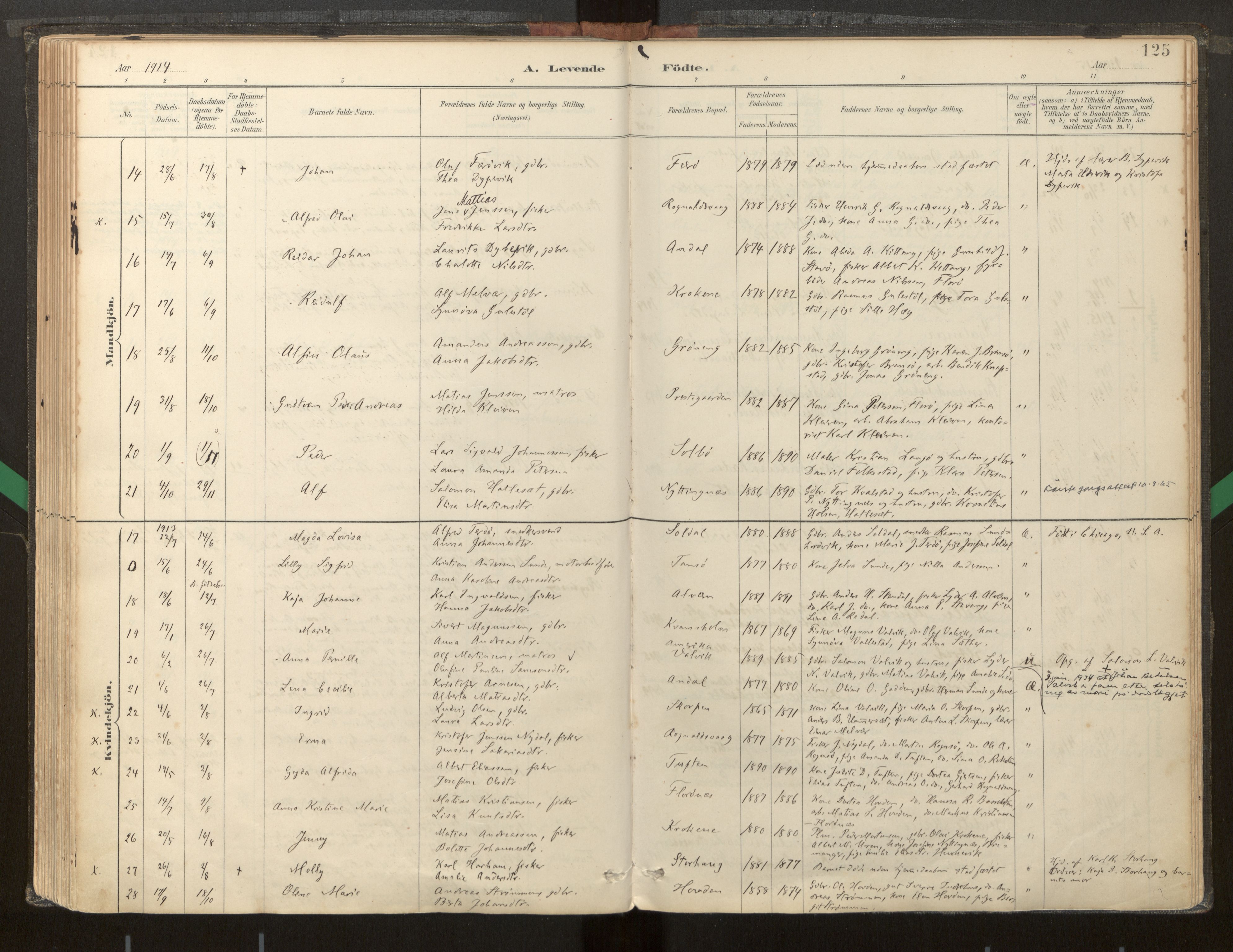 Kinn sokneprestembete, AV/SAB-A-80801/H/Haa/Haab/L0001: Parish register (official) no. B 1, 1886-1921, p. 125