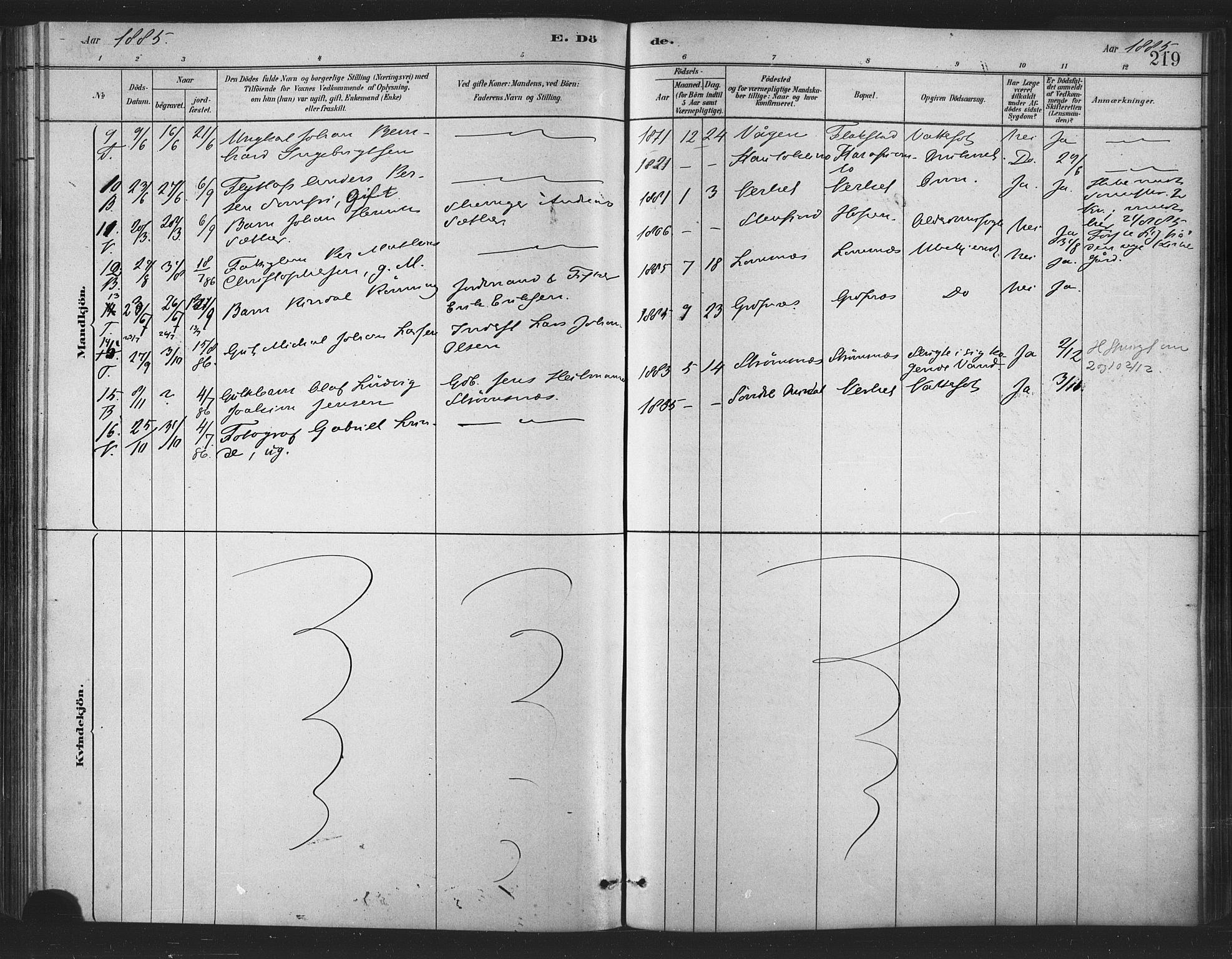 Berg sokneprestkontor, AV/SATØ-S-1318/G/Ga/Gaa/L0004kirke: Parish register (official) no. 4, 1880-1894, p. 219