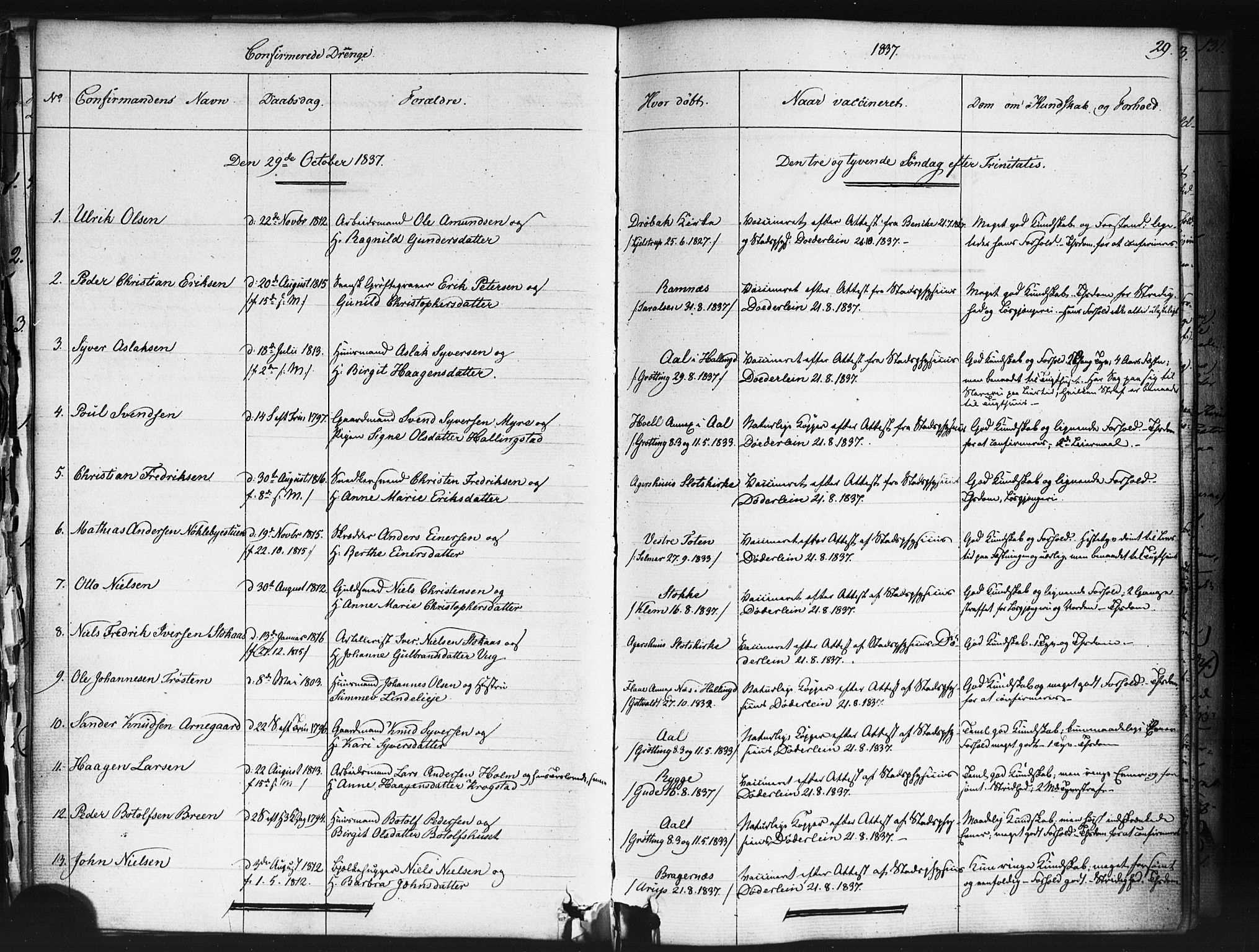 Kristiania tukthusprest Kirkebøker, SAO/A-10881/F/Fa/L0003: Parish register (official) no. 3, 1831-1865, p. 29