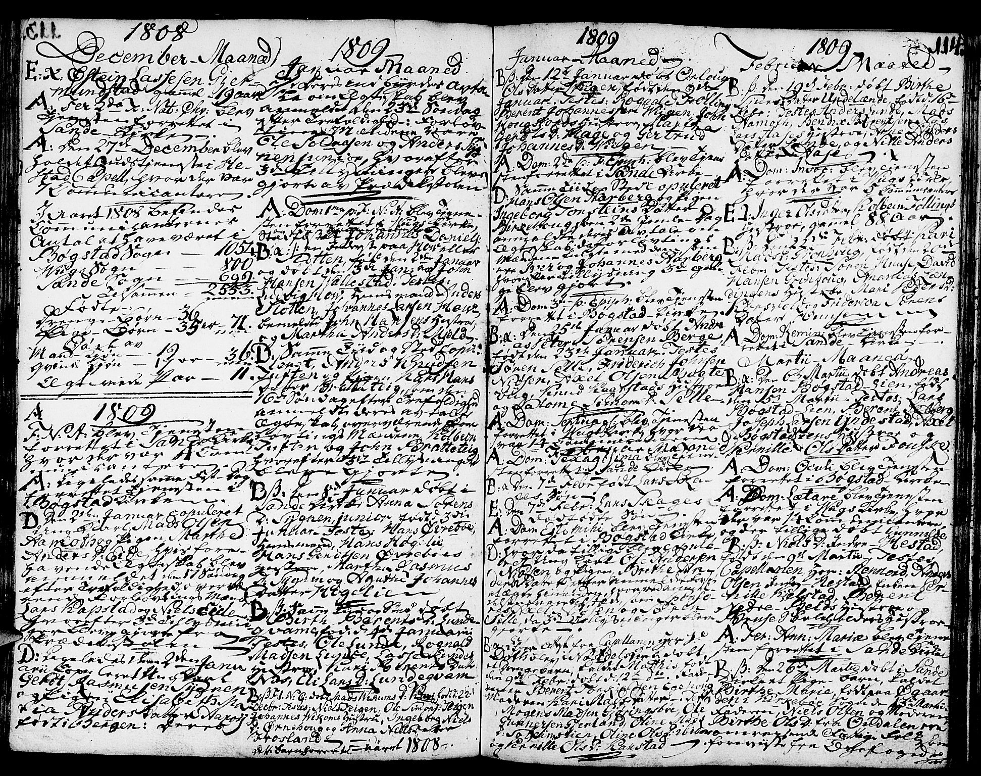 Gaular sokneprestembete, SAB/A-80001/H/Haa: Parish register (official) no. A 2, 1785-1821, p. 114