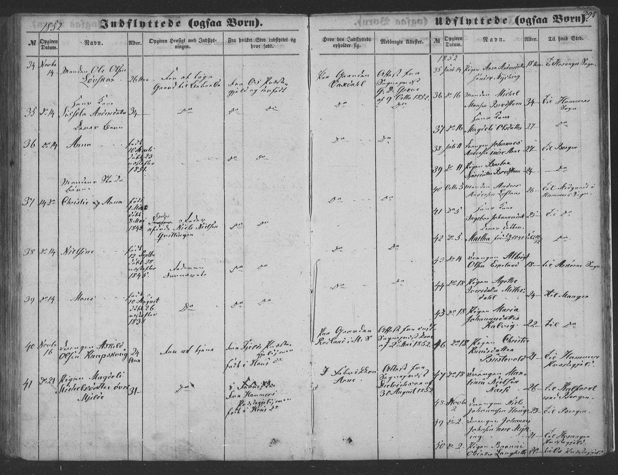 Haus sokneprestembete, SAB/A-75601/H/Haa: Parish register (official) no. A 16 II, 1848-1857, p. 395