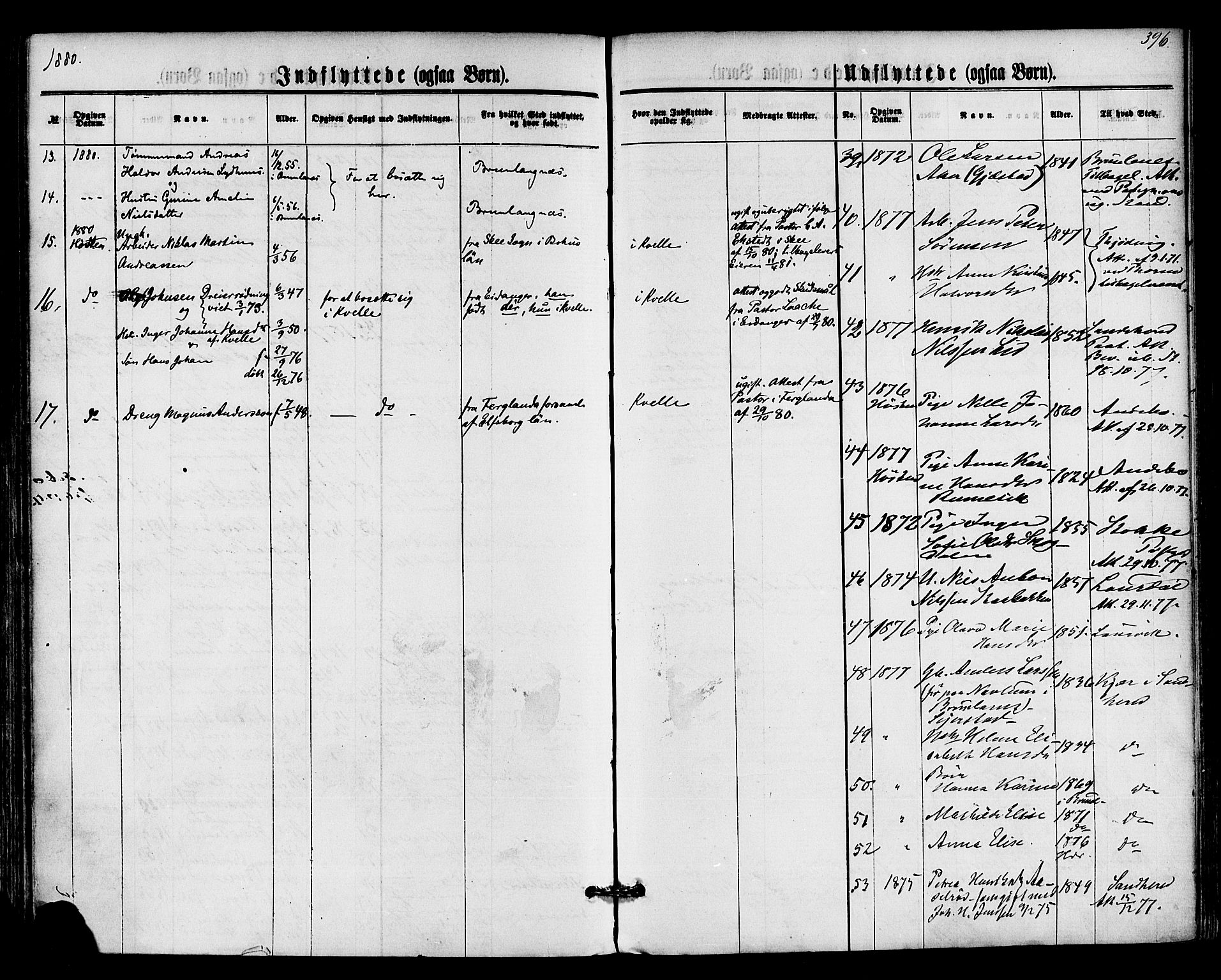 Hedrum kirkebøker, AV/SAKO-A-344/F/Fa/L0008: Parish register (official) no. I 8, 1869-1880, p. 396