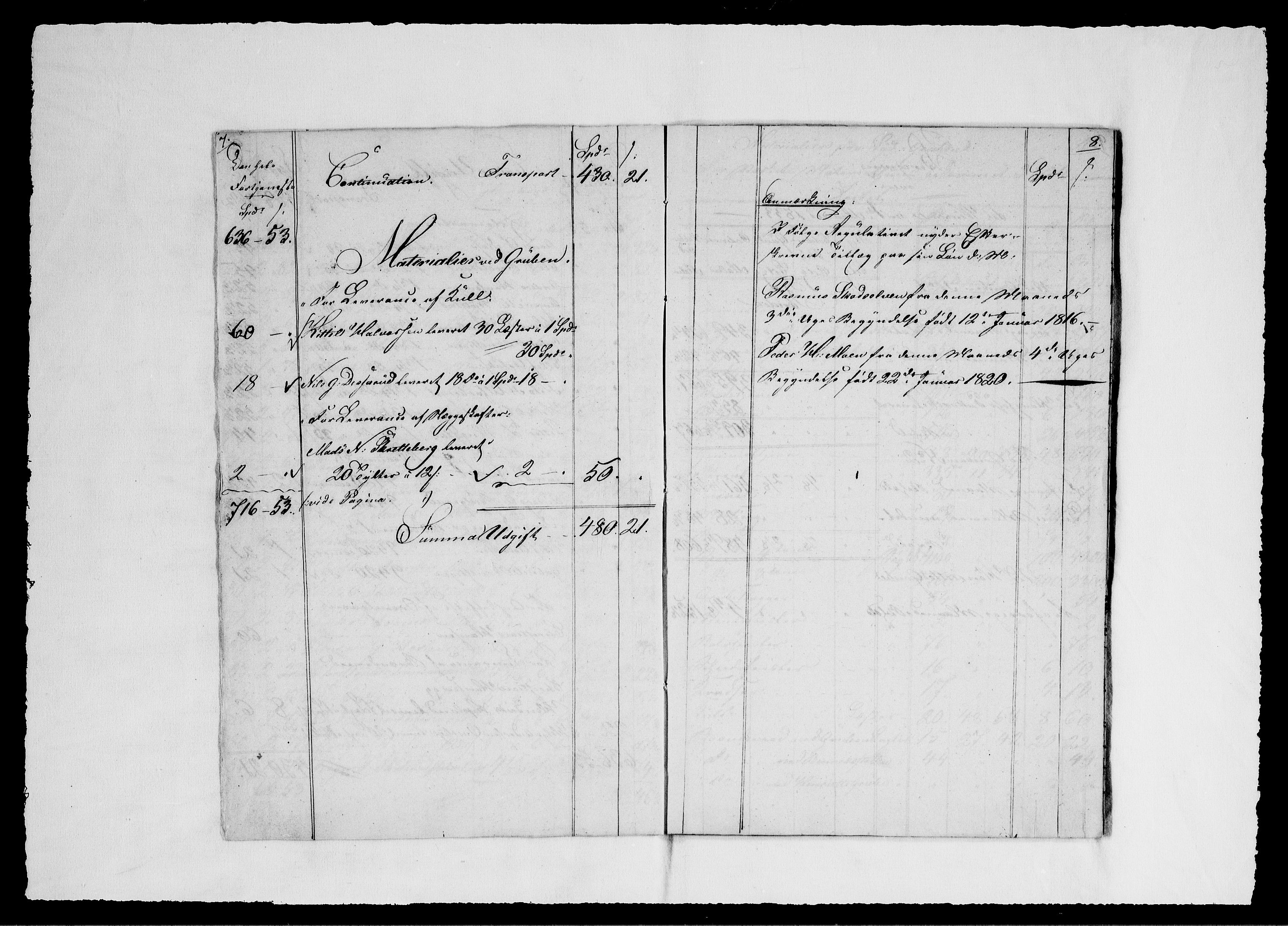 Modums Blaafarveværk, AV/RA-PA-0157/G/Gd/Gdd/L0260/0001: -- / Regning over gruver pukkverk m.v., 1833-1834, p. 6