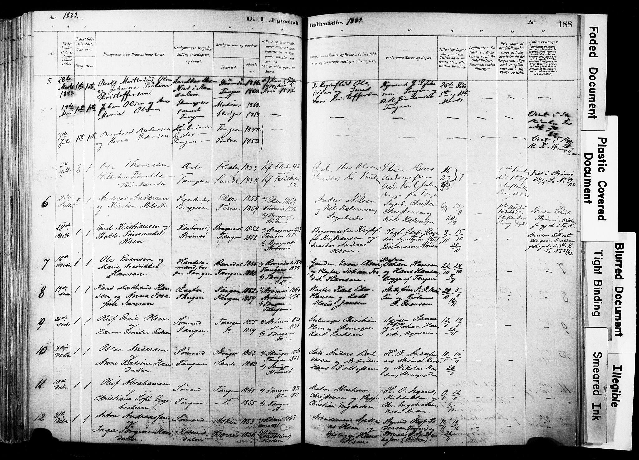 Strømsø kirkebøker, SAKO/A-246/F/Fb/L0006: Parish register (official) no. II 6, 1879-1910, p. 188