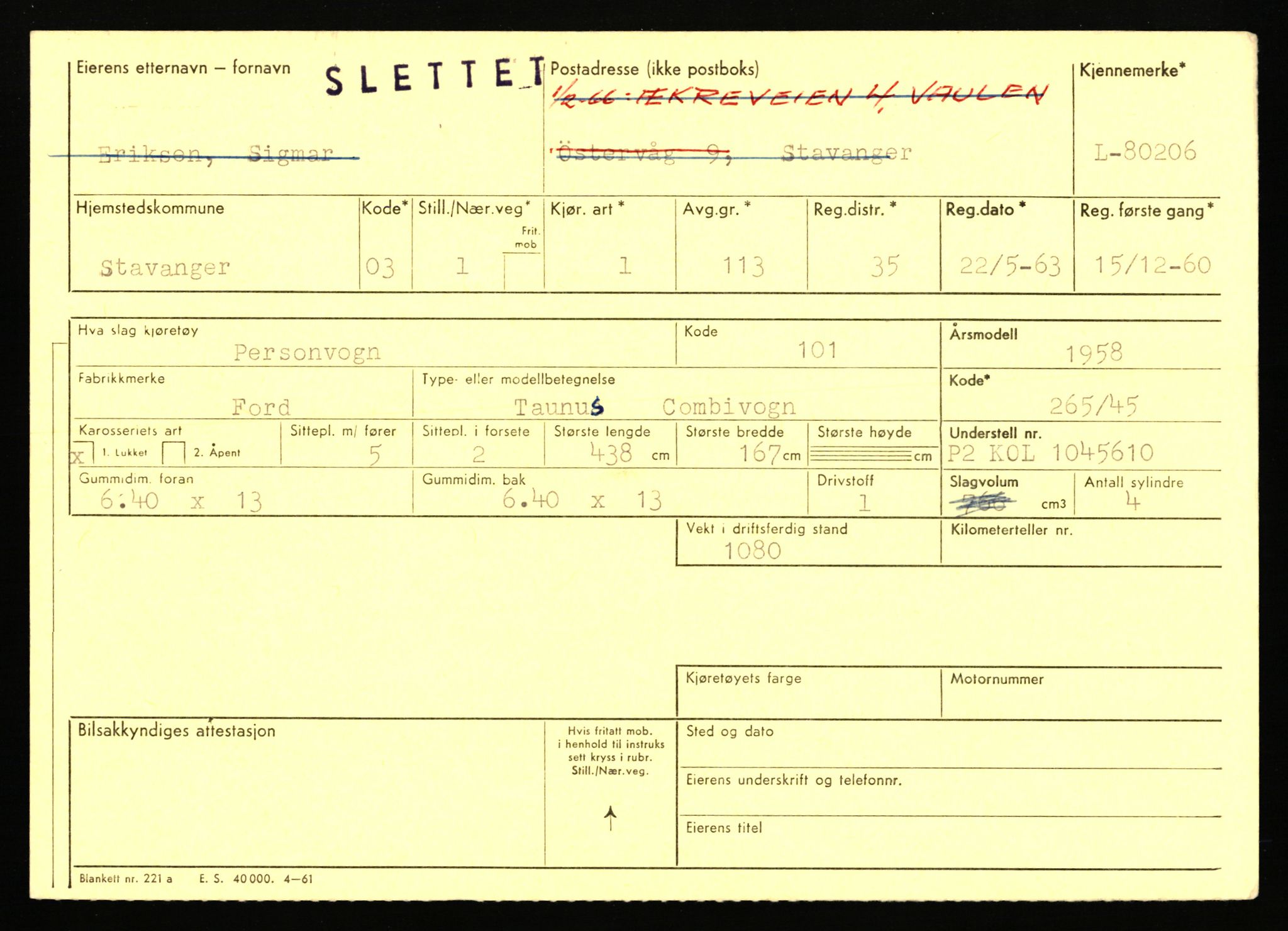 Stavanger trafikkstasjon, AV/SAST-A-101942/0/F/L0070: L-78800 - L-80499, 1930-1971, p. 2014