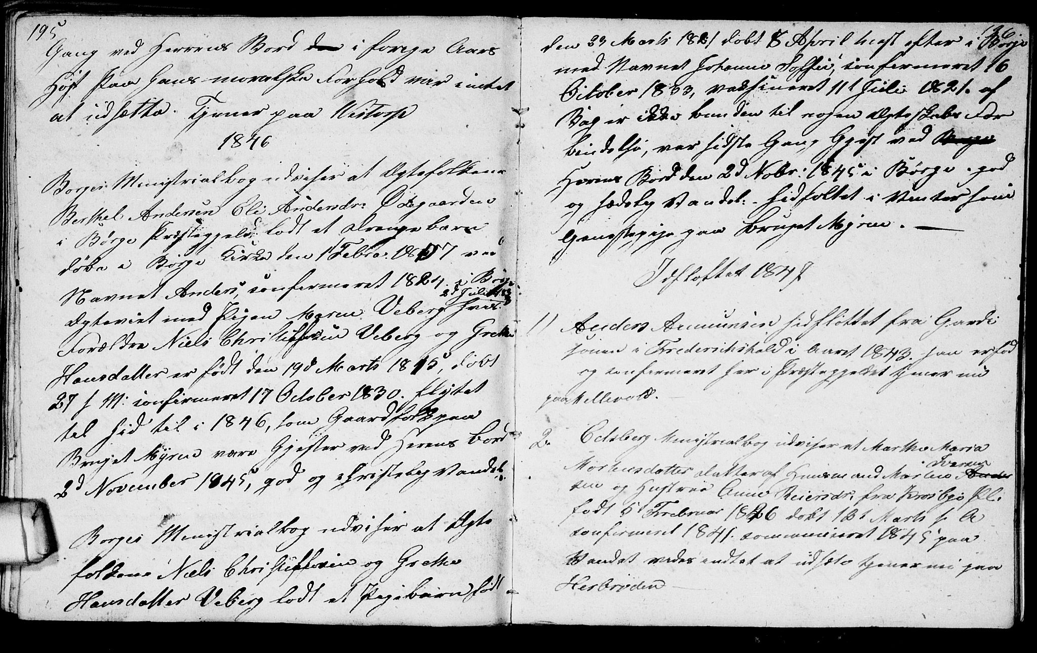 Berg prestekontor Kirkebøker, AV/SAO-A-10902/G/Gc/L0001: Parish register (copy) no. III 1, 1844-1855, p. 195-196