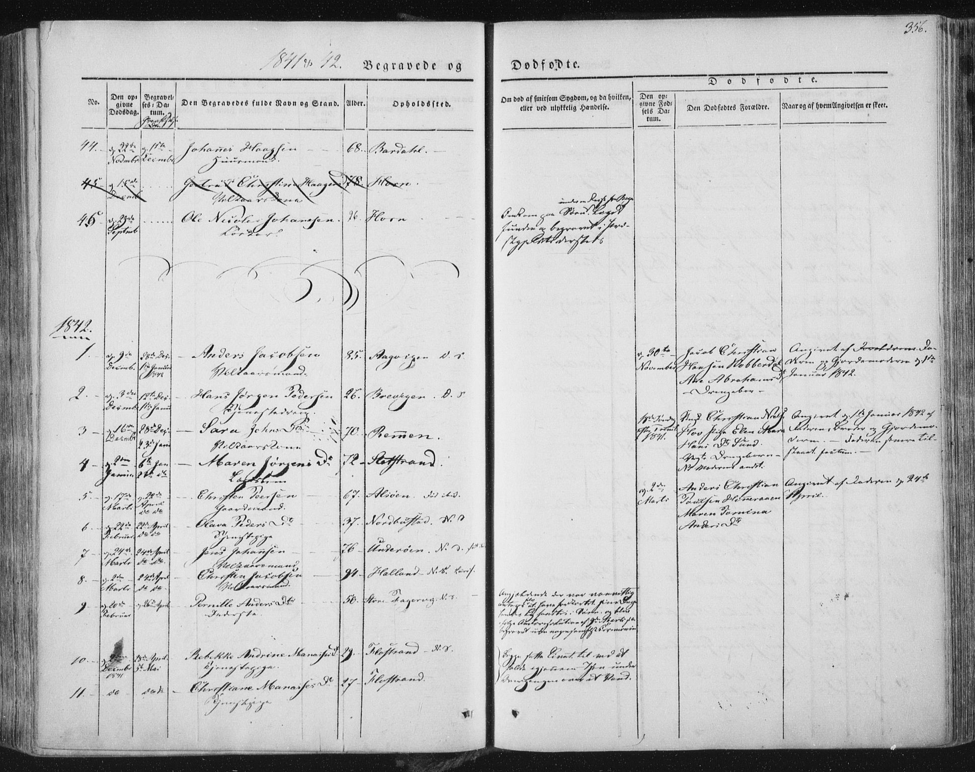 Ministerialprotokoller, klokkerbøker og fødselsregistre - Nordland, AV/SAT-A-1459/838/L0549: Parish register (official) no. 838A07, 1840-1854, p. 356