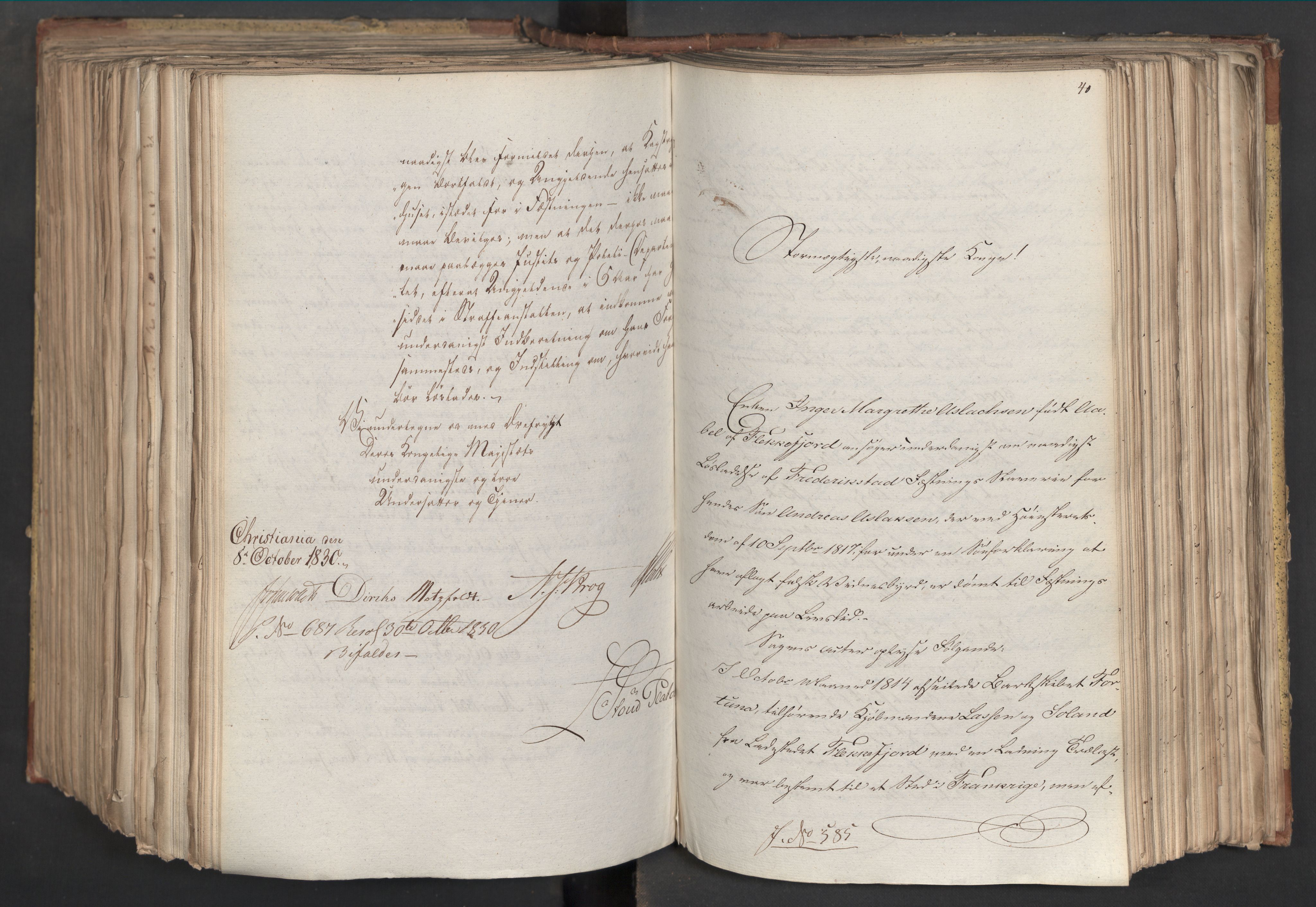 Statsrådsavdelingen i Stockholm, AV/RA-S-1003/D/Da/L0067: Regjeringsinnstillinger nr. 450-659, 1830, p. 491