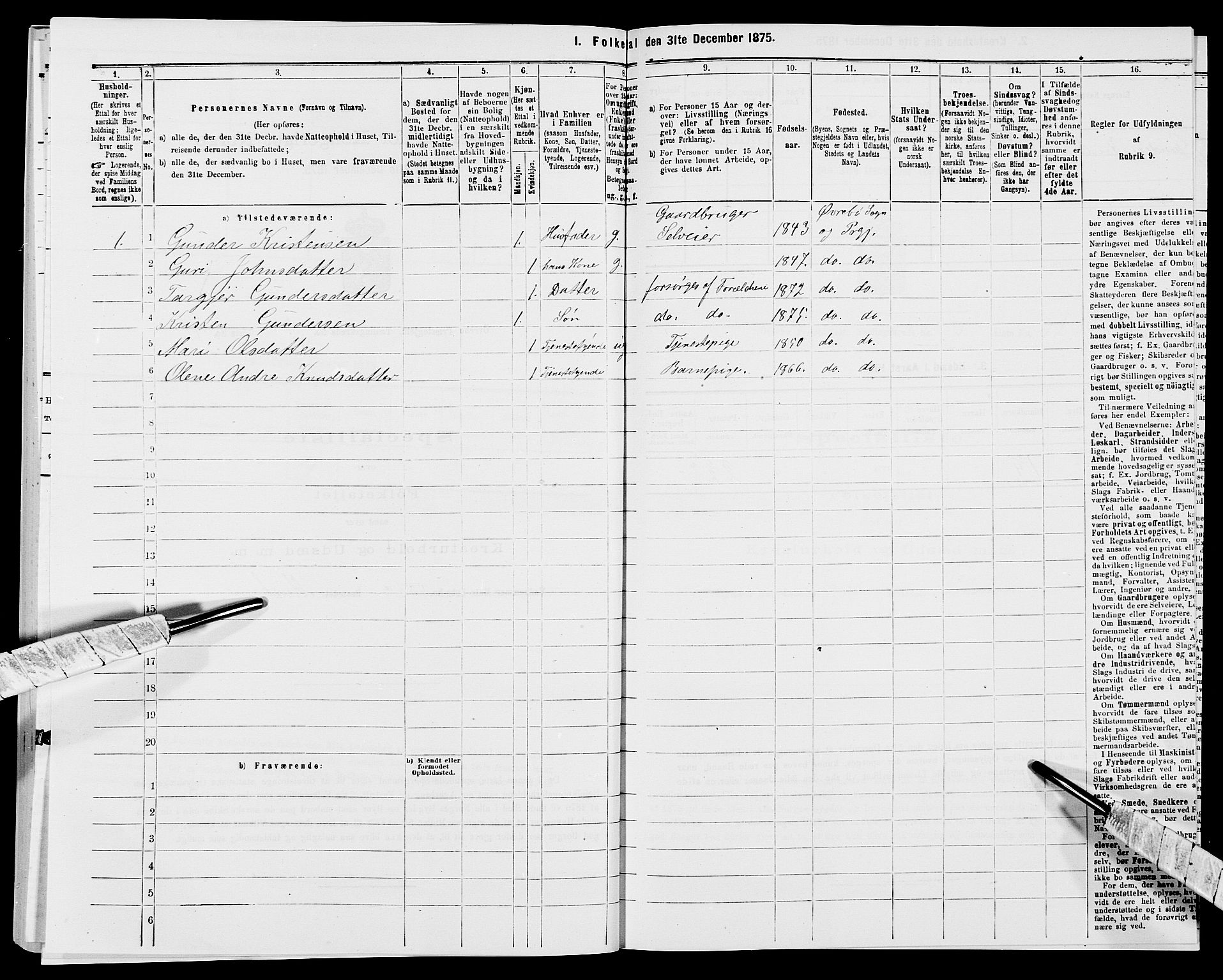 SAK, 1875 census for 1016P Øvrebø, 1875, p. 355