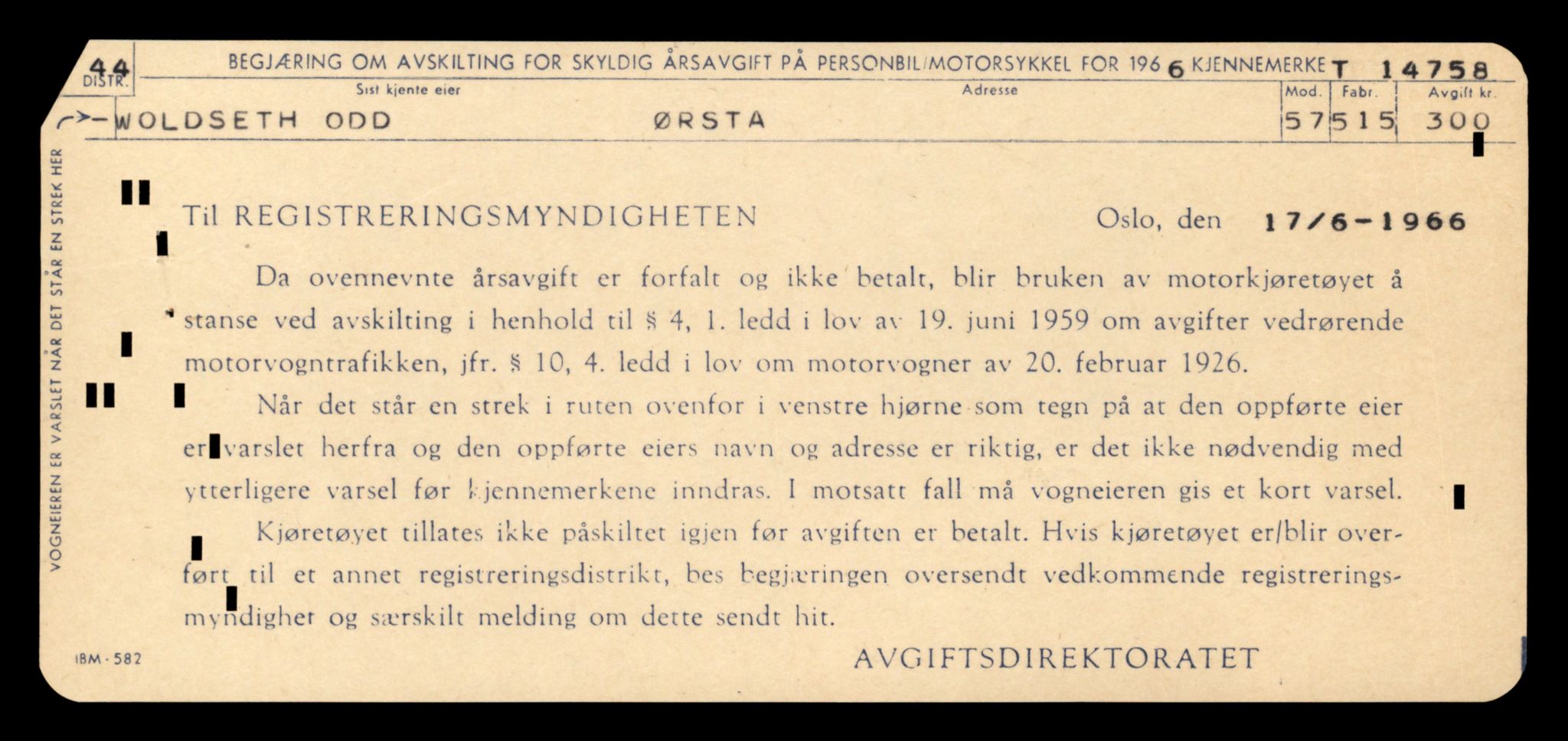 Møre og Romsdal vegkontor - Ålesund trafikkstasjon, AV/SAT-A-4099/F/Fe/L0048: Registreringskort for kjøretøy T 14721 - T 14863, 1927-1998, p. 744