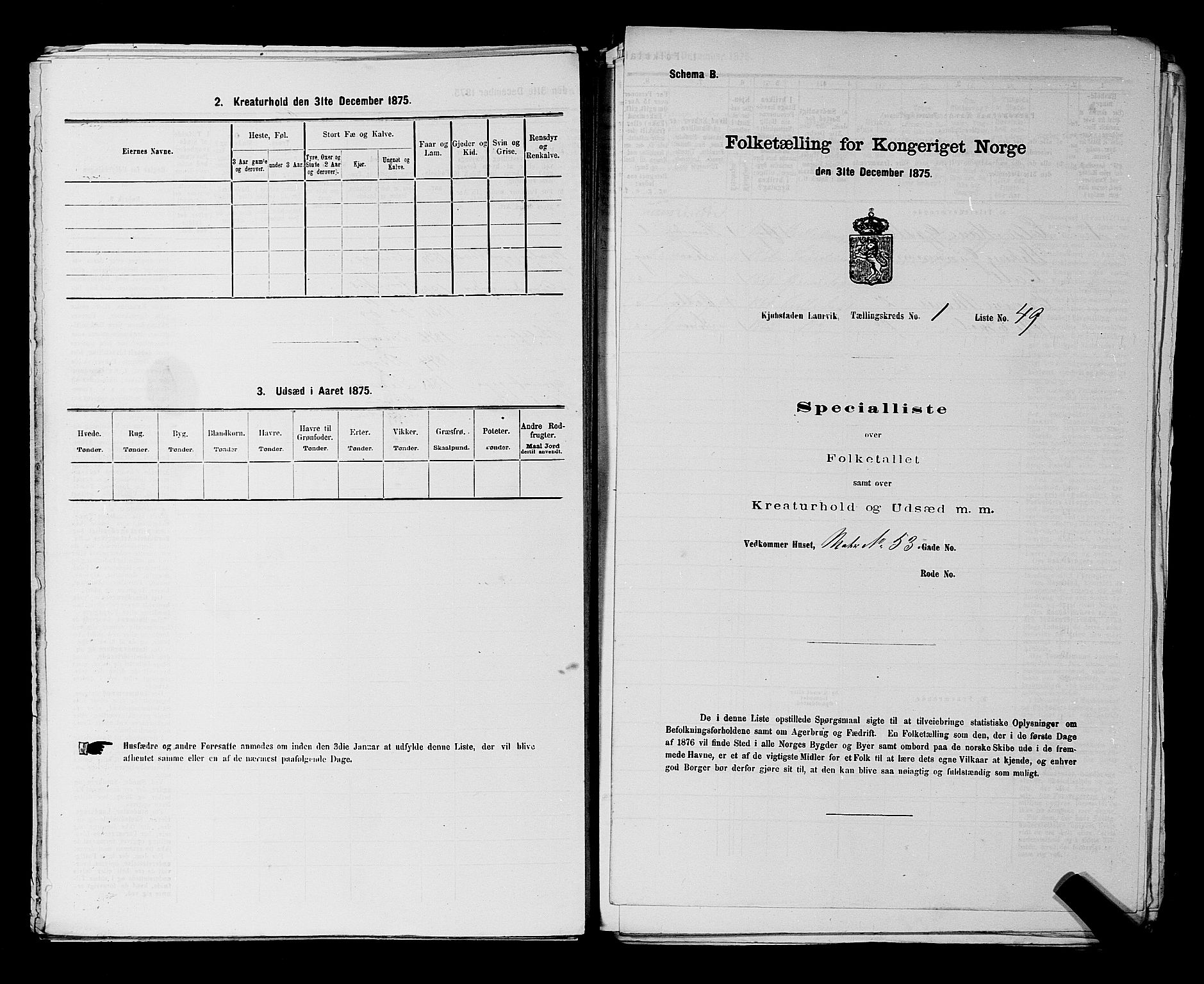 SAKO, 1875 census for 0707P Larvik, 1875, p. 128