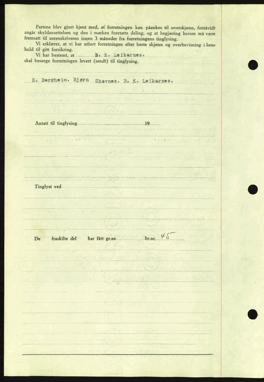 Romsdal sorenskriveri, AV/SAT-A-4149/1/2/2C: Mortgage book no. A7, 1939-1939, Diary no: : 1073/1939