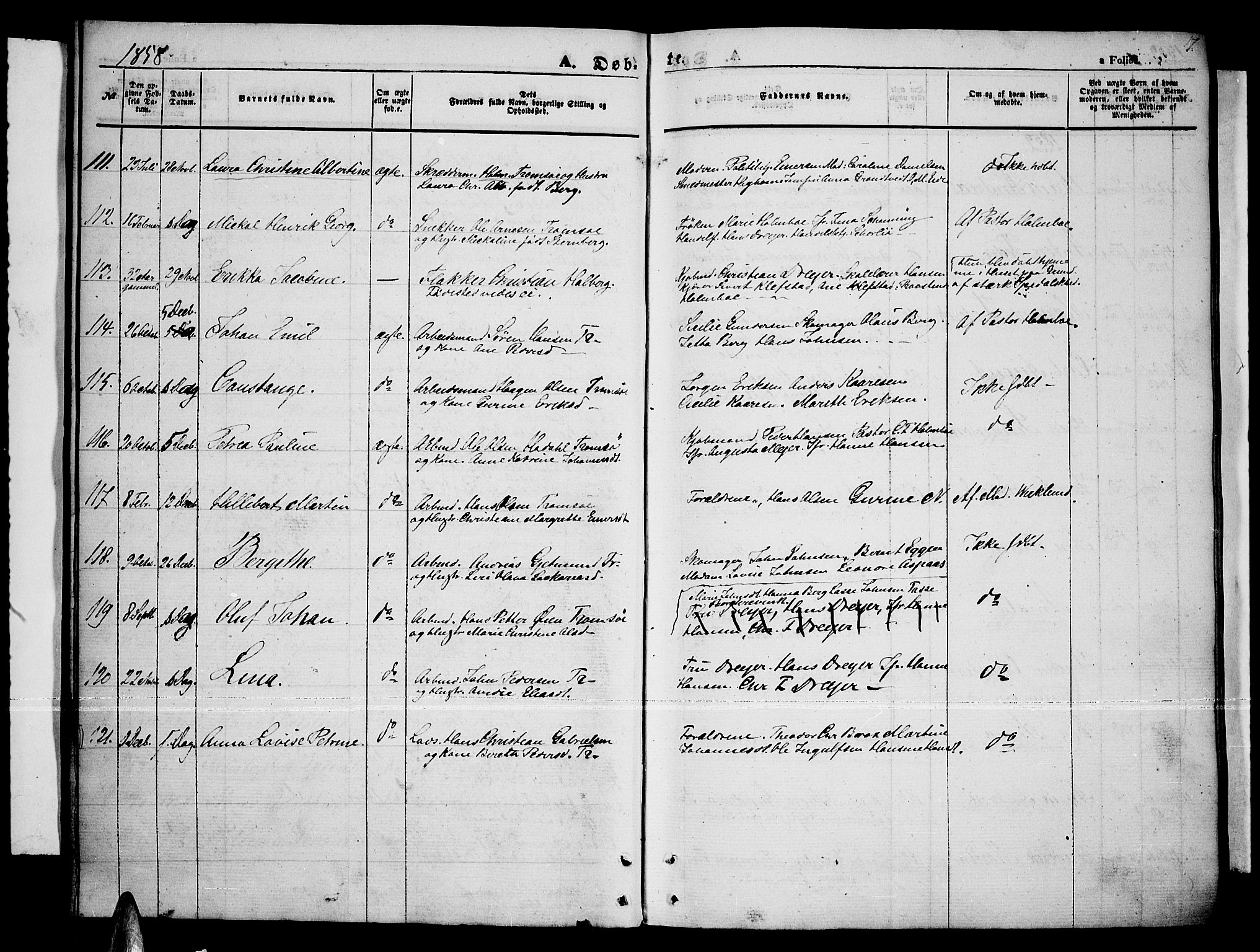 Tromsø sokneprestkontor/stiftsprosti/domprosti, AV/SATØ-S-1343/G/Gb/L0006klokker: Parish register (copy) no. 6, 1857-1866, p. 17