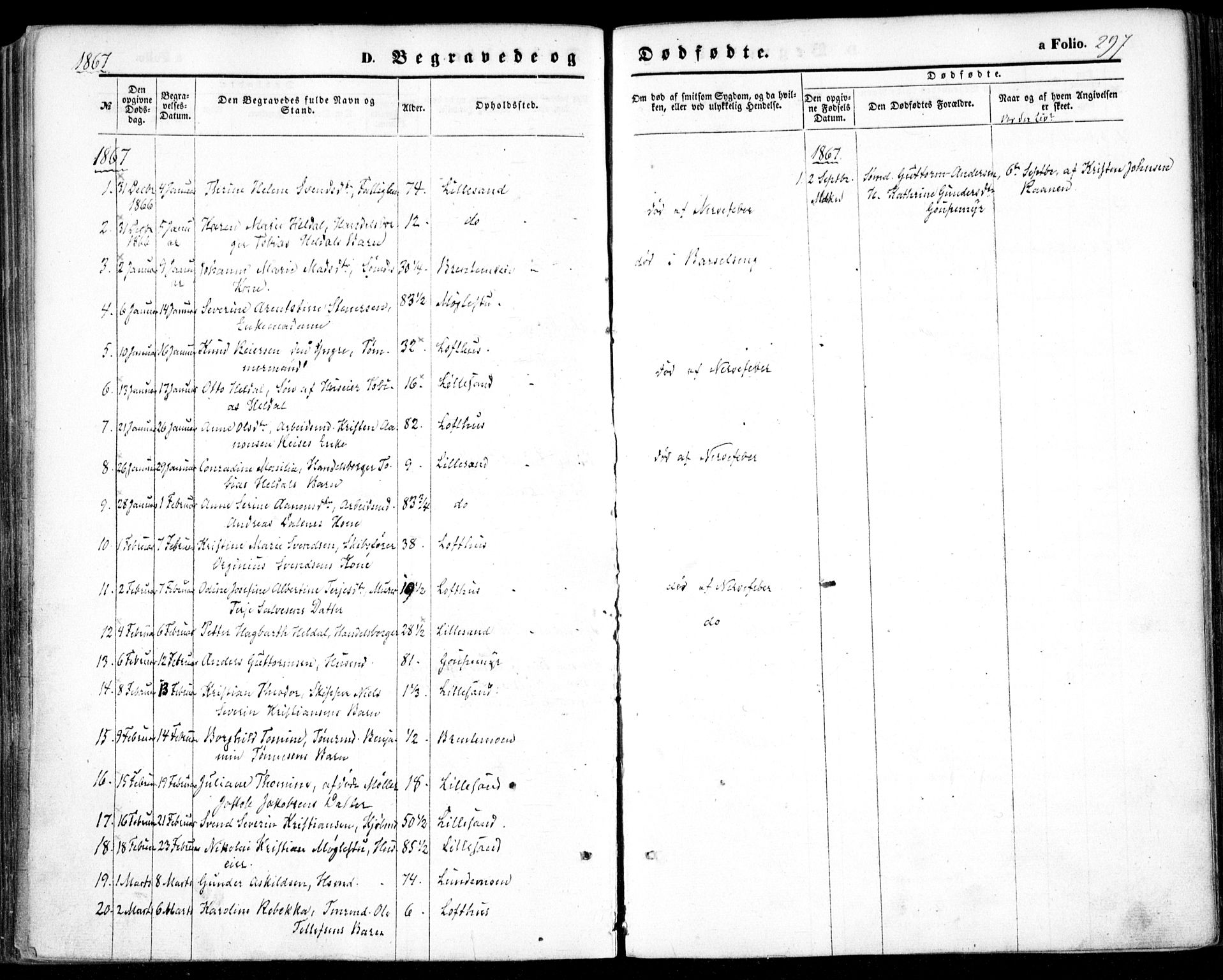 Vestre Moland sokneprestkontor, SAK/1111-0046/F/Fa/Fab/L0007: Parish register (official) no. A 7, 1859-1872, p. 297